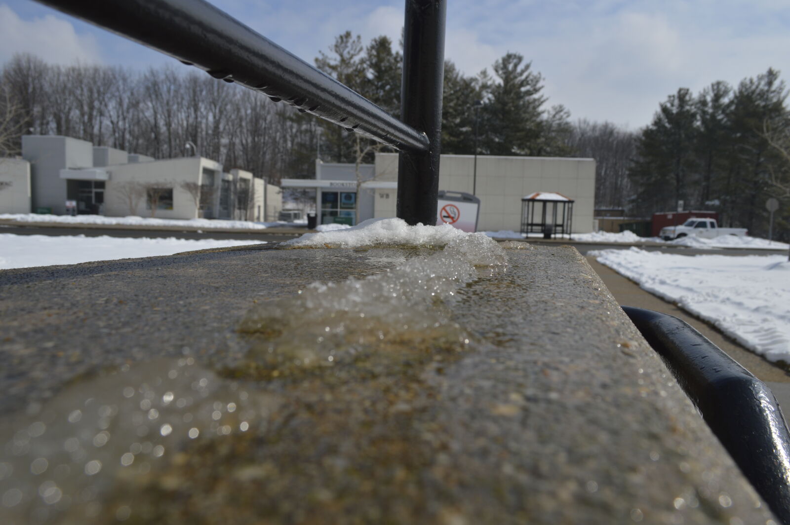 Nikon D3200 sample photo. Bars, building, bus, stop photography