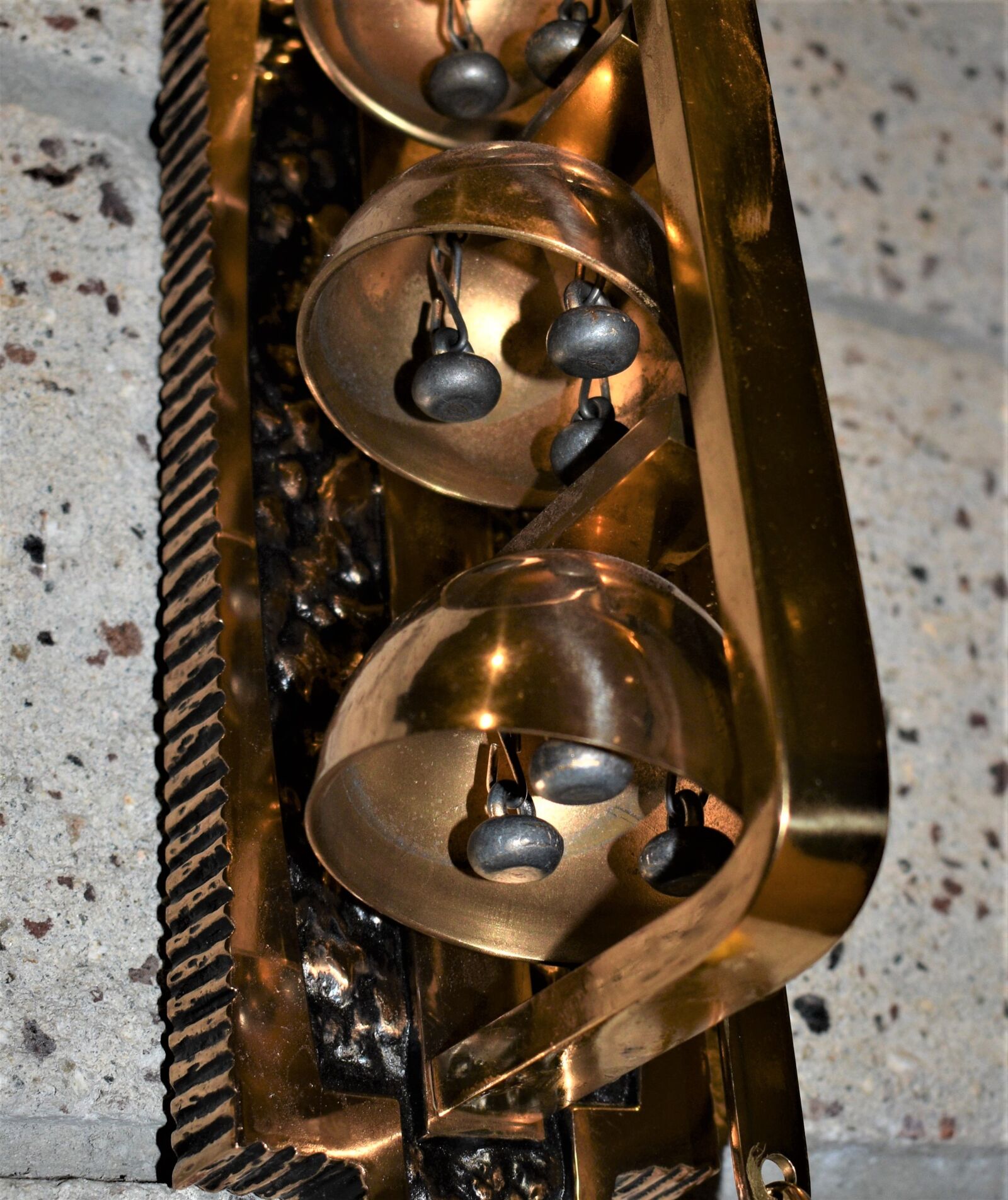 Nikon D3500 sample photo. Bells, wall mount, metal photography
