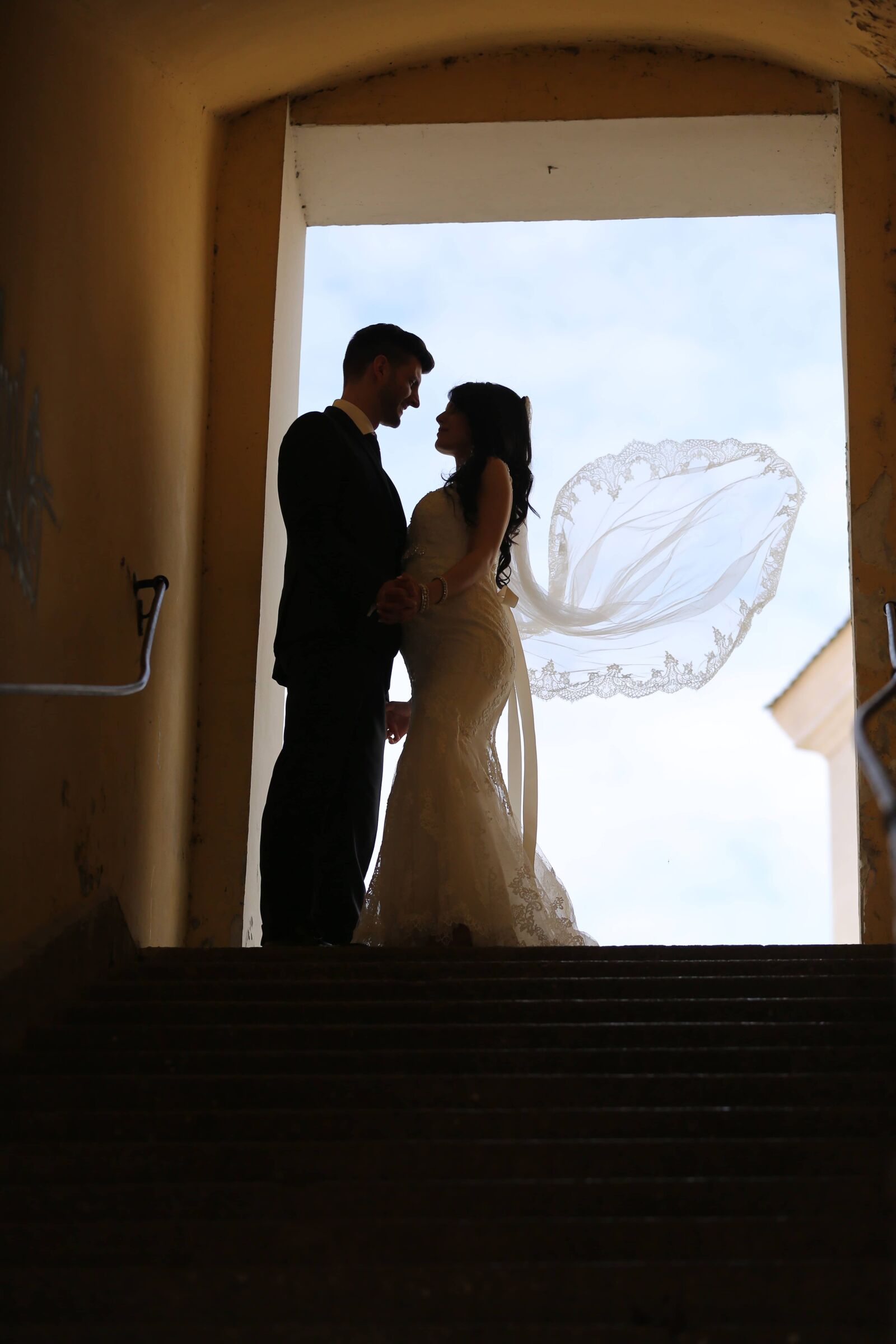 Canon EOS 5D Mark III sample photo. Wind, wedding dress, veil photography