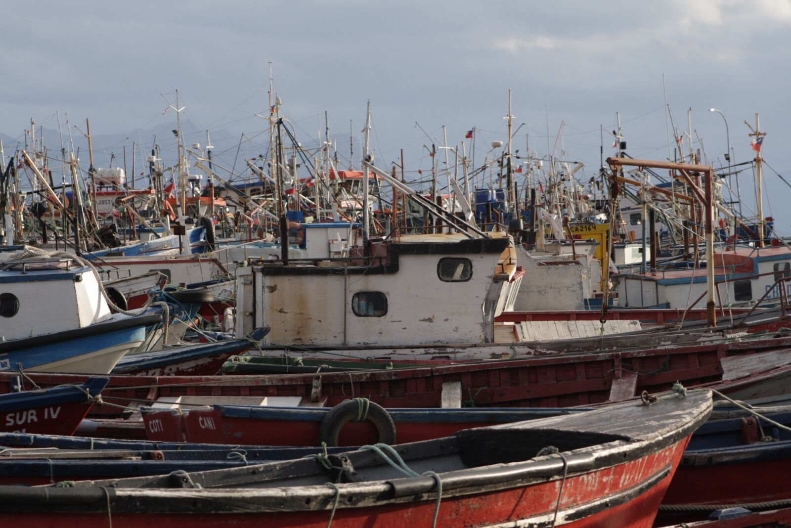 Canon EOS 1000D (EOS Digital Rebel XS / EOS Kiss F) sample photo. Puerto natales, boats, fishermen photography
