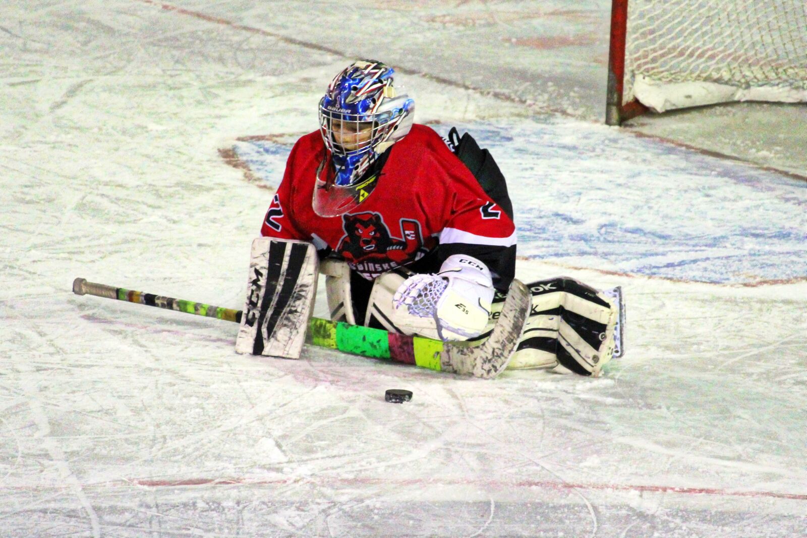 Canon EF-S 55-250mm F4-5.6 IS STM sample photo. Hockey, goalkeeper, young photography