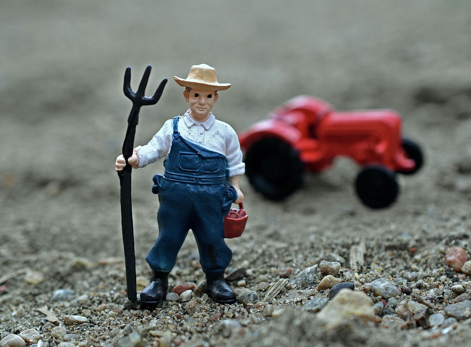 Nikon D3200 sample photo. Farmer, pitchfork, overalls photography