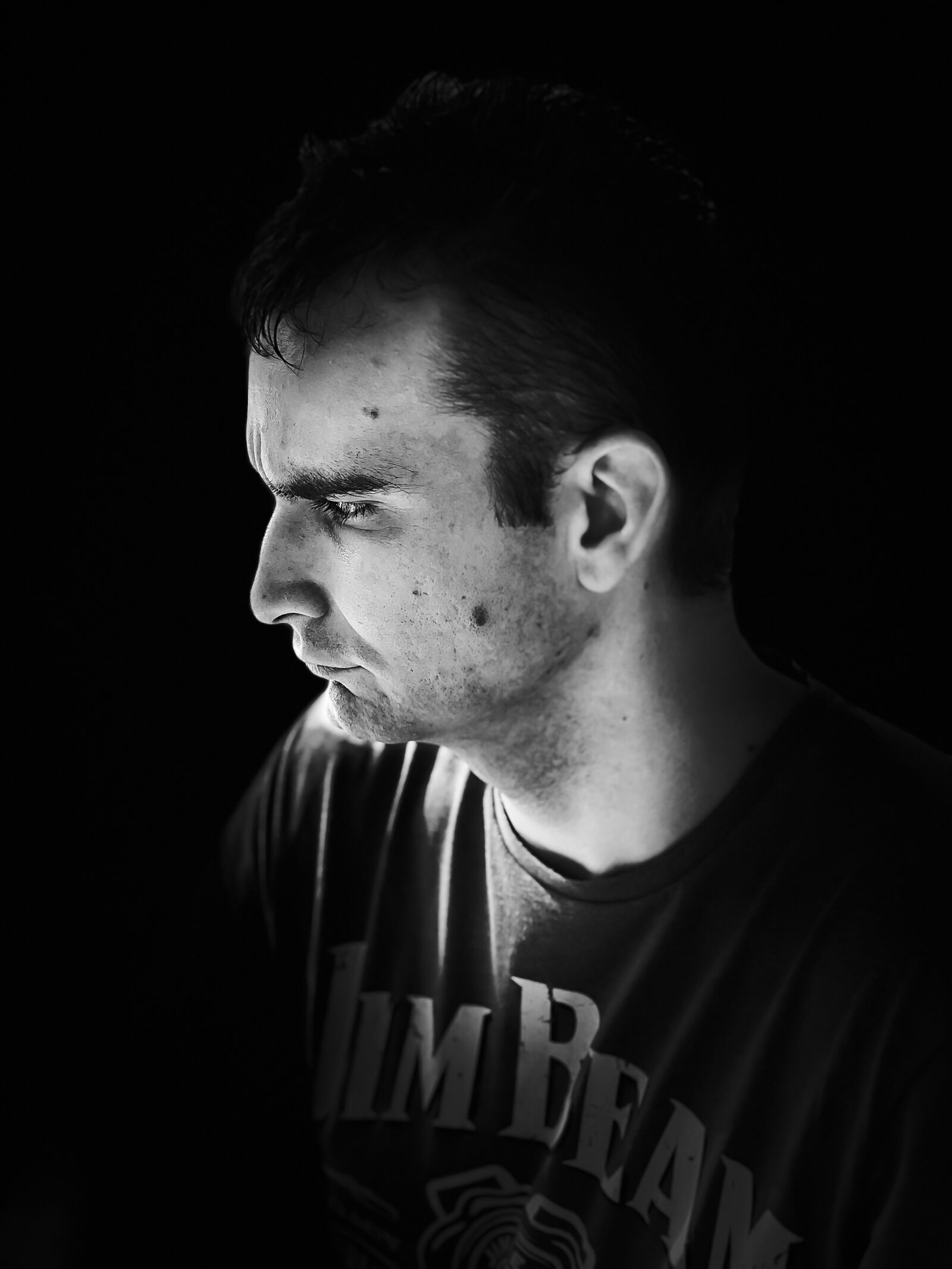 iPhone X back dual camera 6mm f/2.4 sample photo. Portrait, black, dark photography