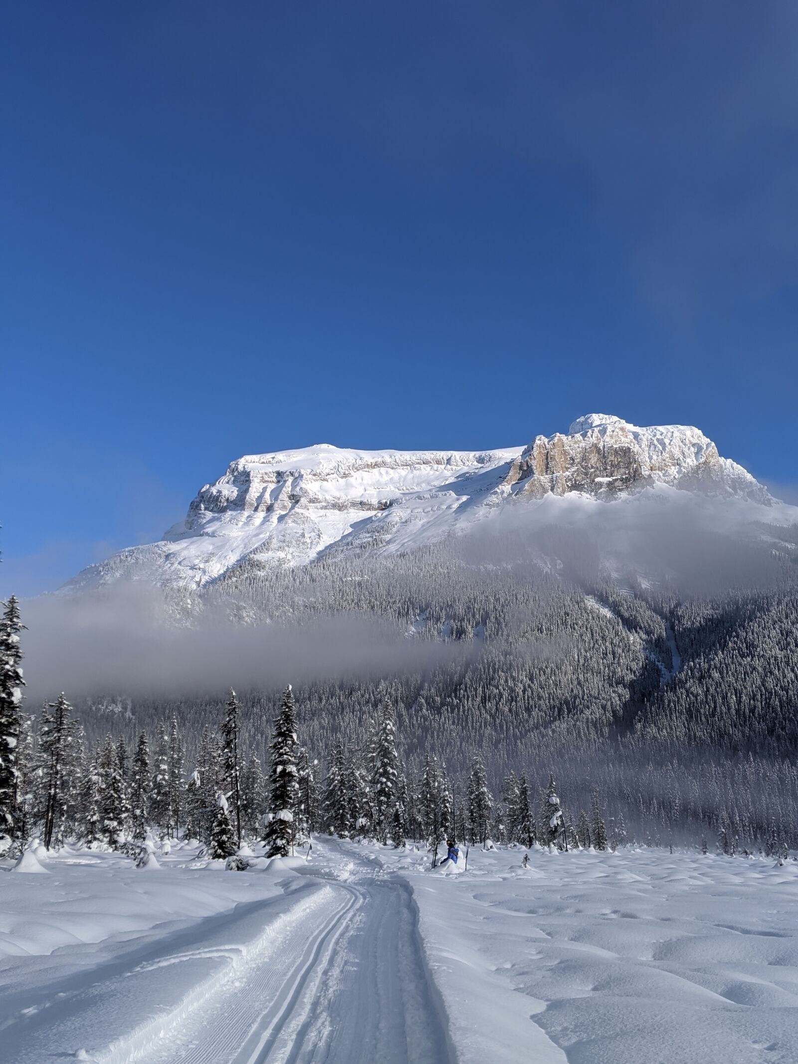 Google Pixel 3 sample photo. Emerald lake, snow, nature photography