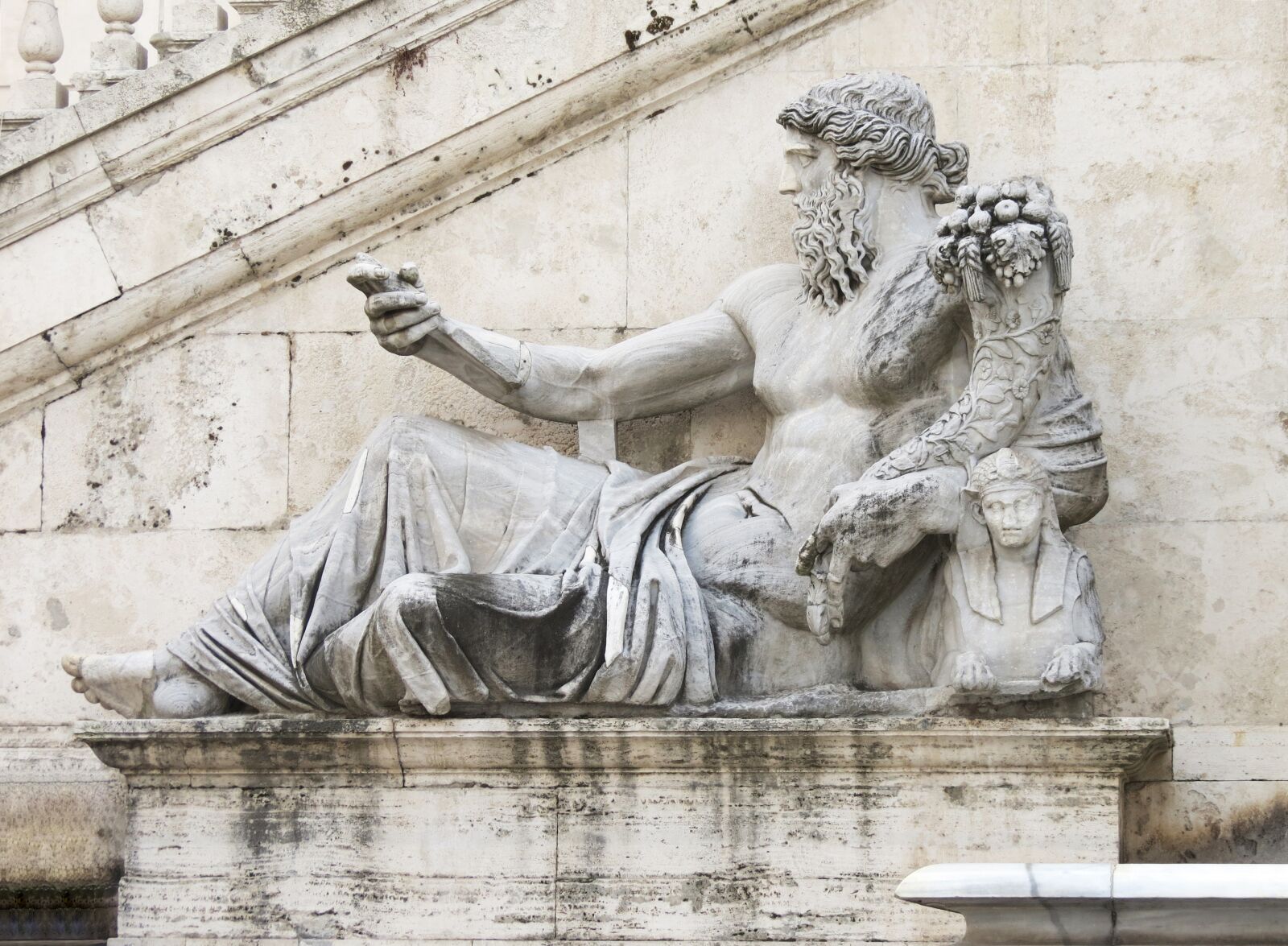 Canon PowerShot SX40 HS sample photo. The nile, statue, rome photography