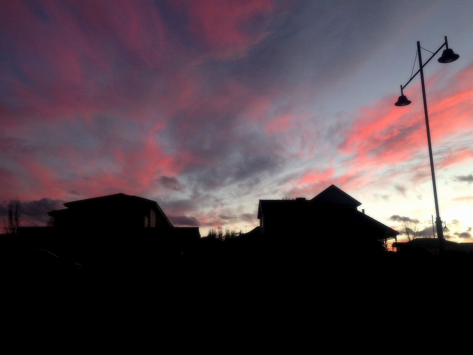 iPhone 5c back camera 4.12mm f/2.4 sample photo. Cloudy, sky, house, silhouette photography