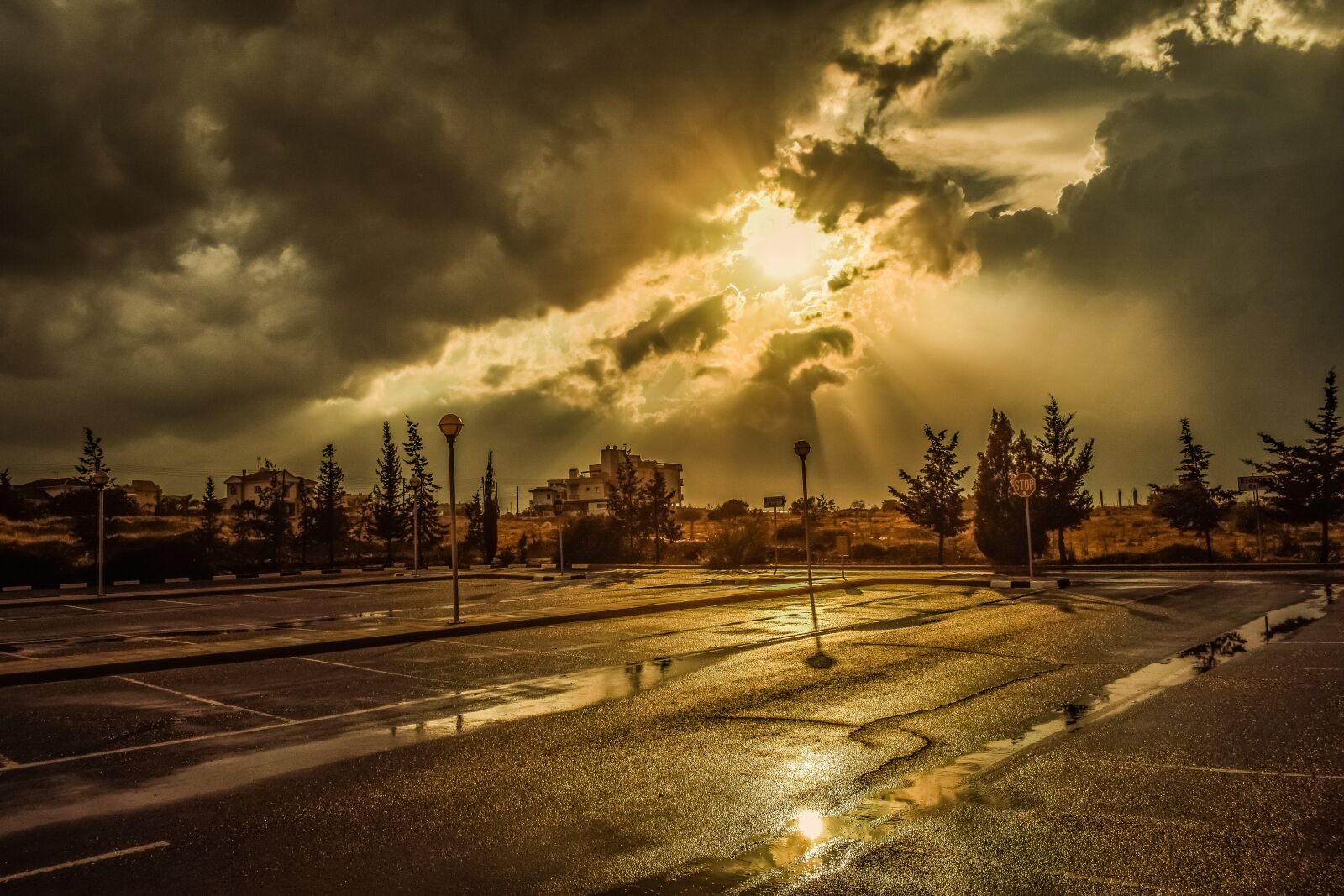 Nikon D3300 sample photo. Parking lot, sunset, sky photography