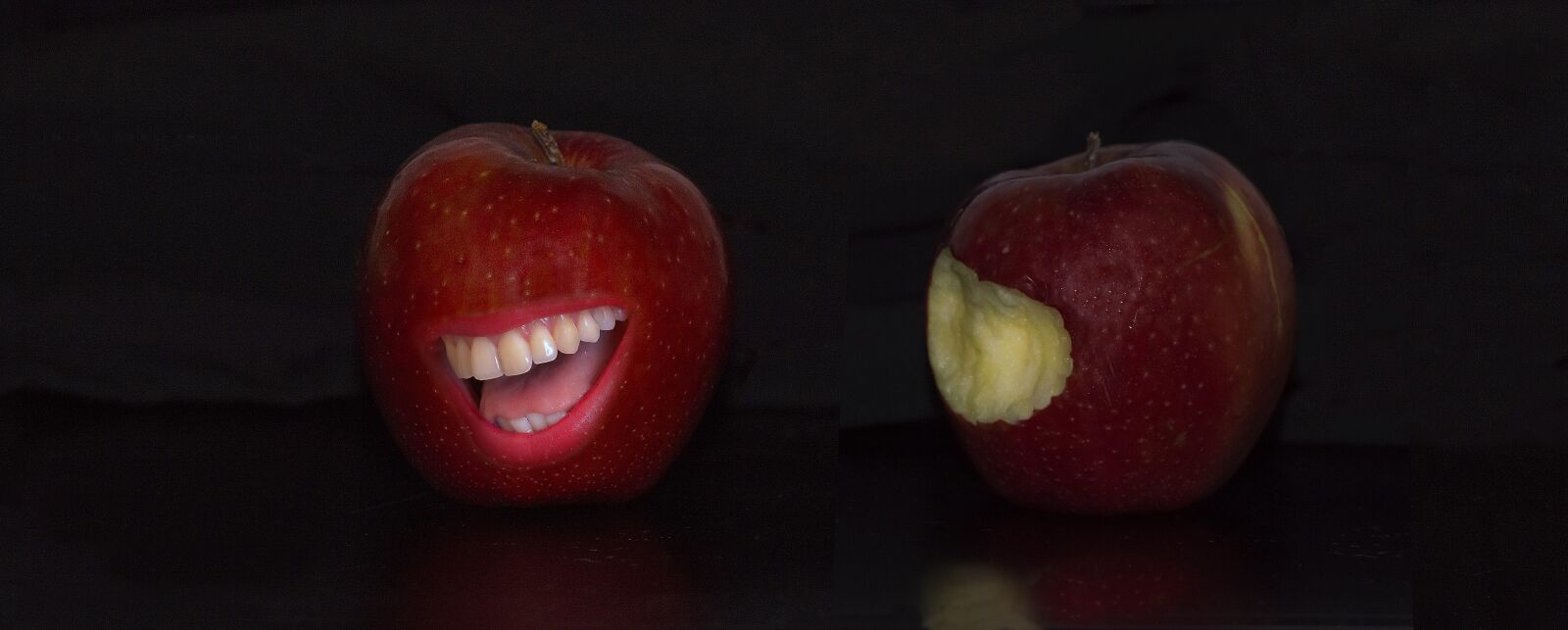 Nikon D800 sample photo. Apple, red, teeth photography