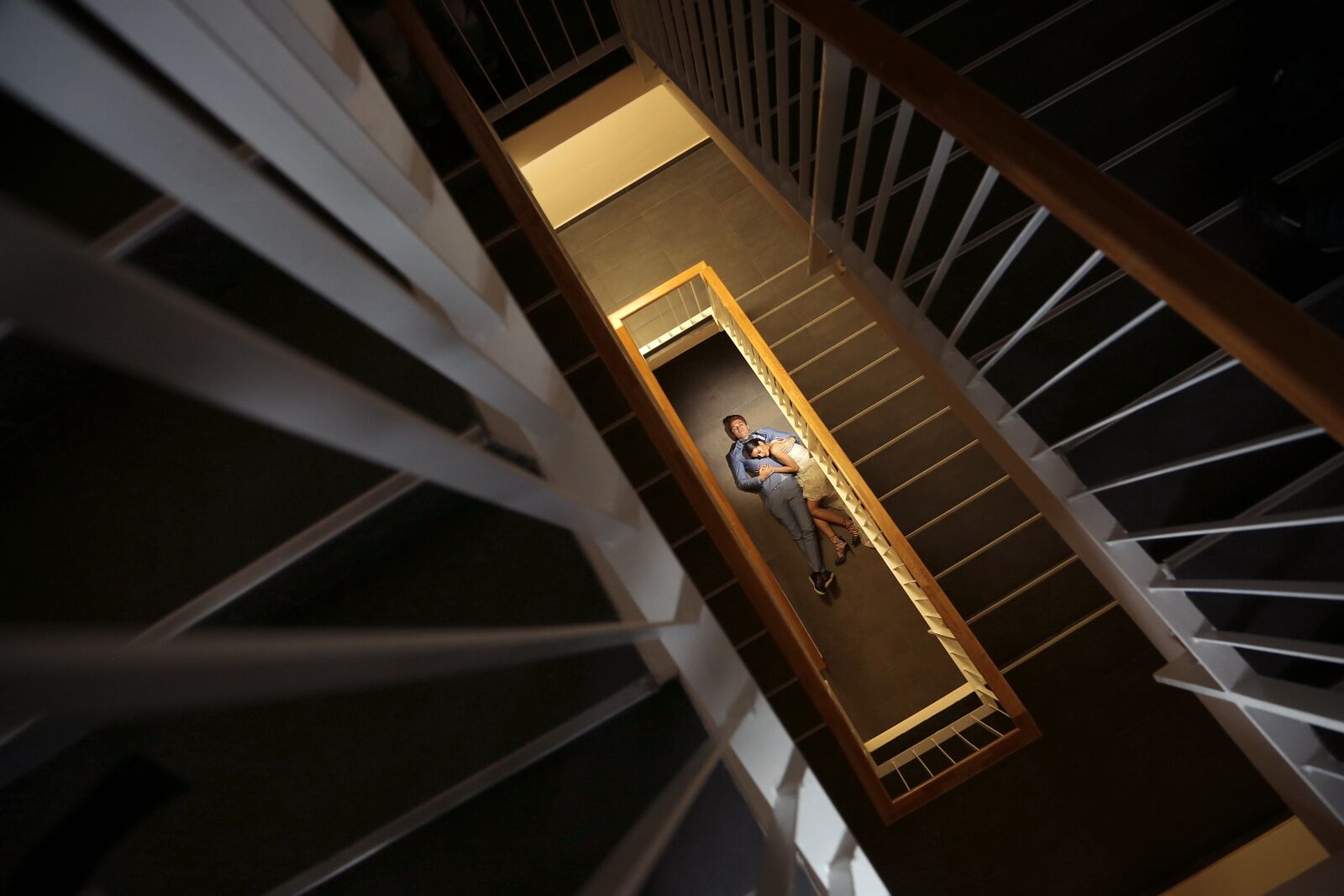 Canon EF 24-105mm F4L IS USM sample photo. Girlfriend, building, inside, staircase photography