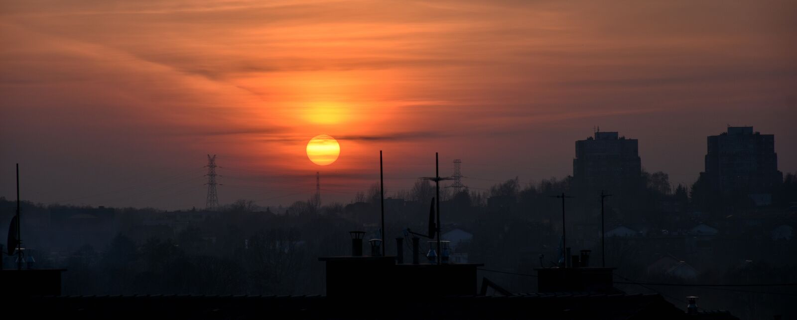 Nikon D7200 sample photo. Sunset, city, the sun photography