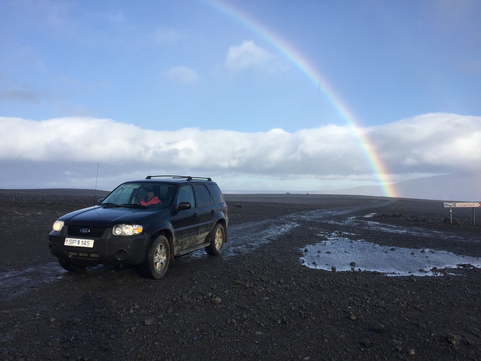 Apple iPhone 6 sample photo. Car, jeep, rainbow, suv photography