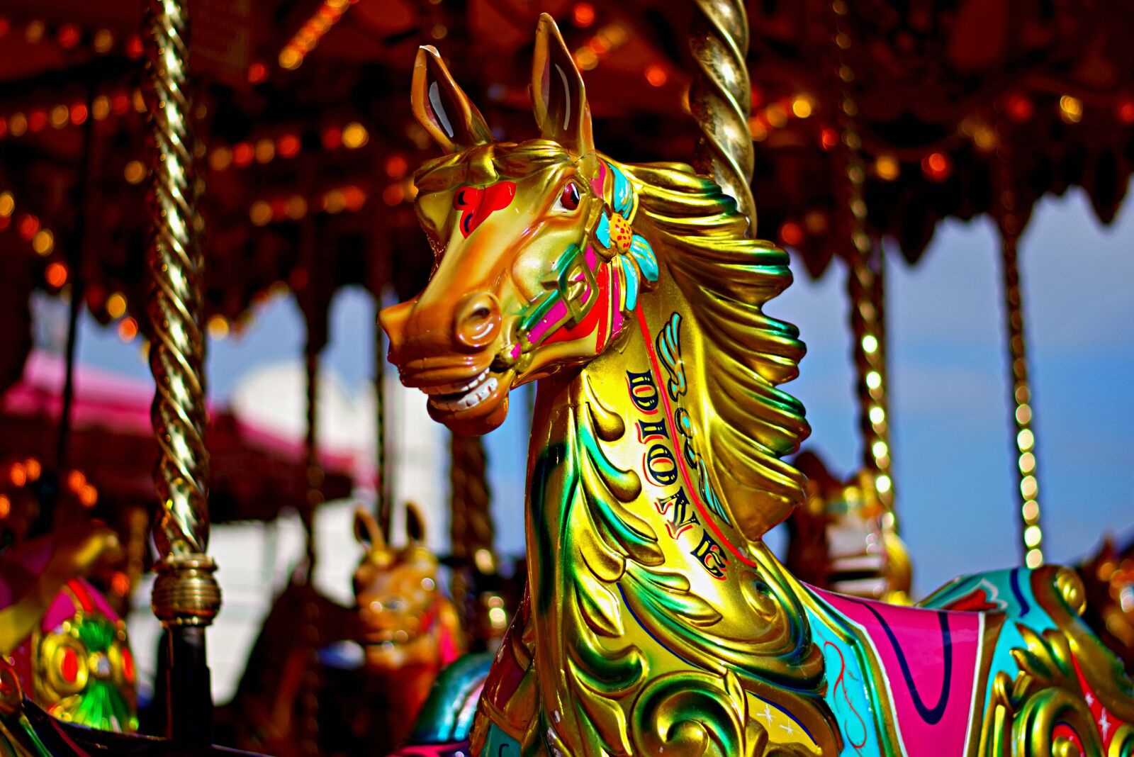 Nikon D3400 sample photo. Carousel horse, ride, fair photography