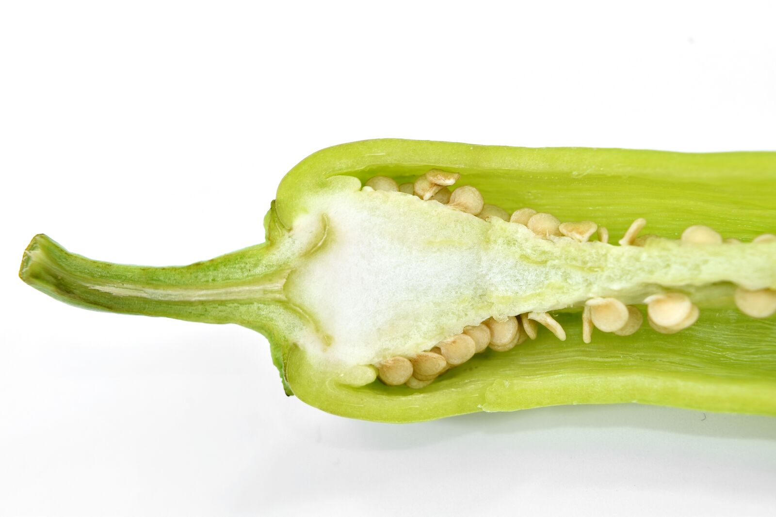 Nikon D5500 sample photo. Chili, cross section, greenish photography