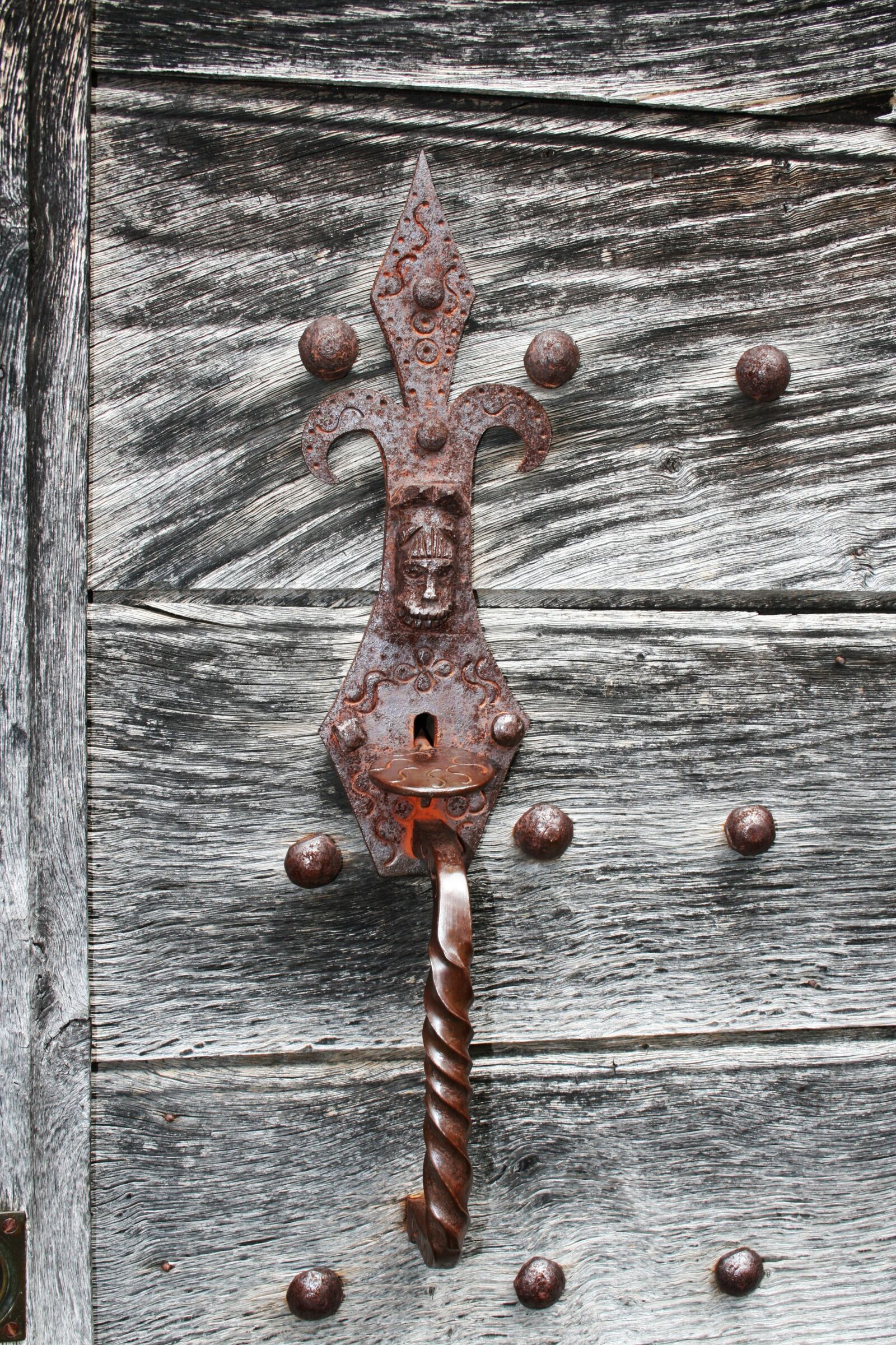 Canon EOS 400D (EOS Digital Rebel XTi / EOS Kiss Digital X) sample photo. Field, wooden door, lock photography