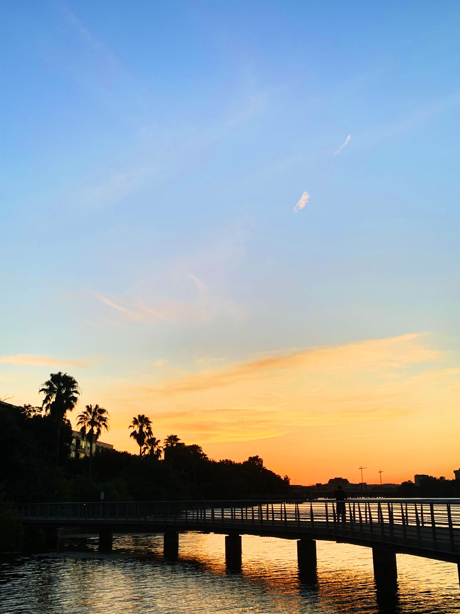 iPhone XS back dual camera 4.25mm f/1.8 sample photo. Sunset, bridge, landscape photography