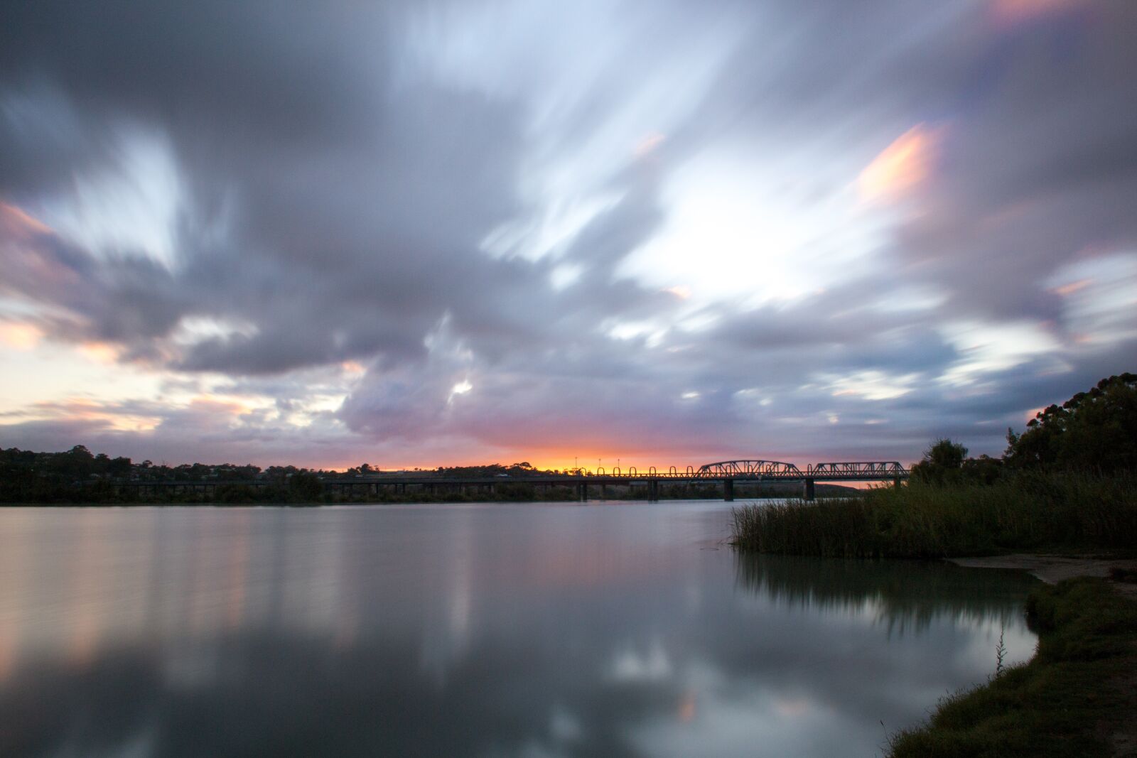 Nikon D3100 sample photo. River, clouds, sunrise photography