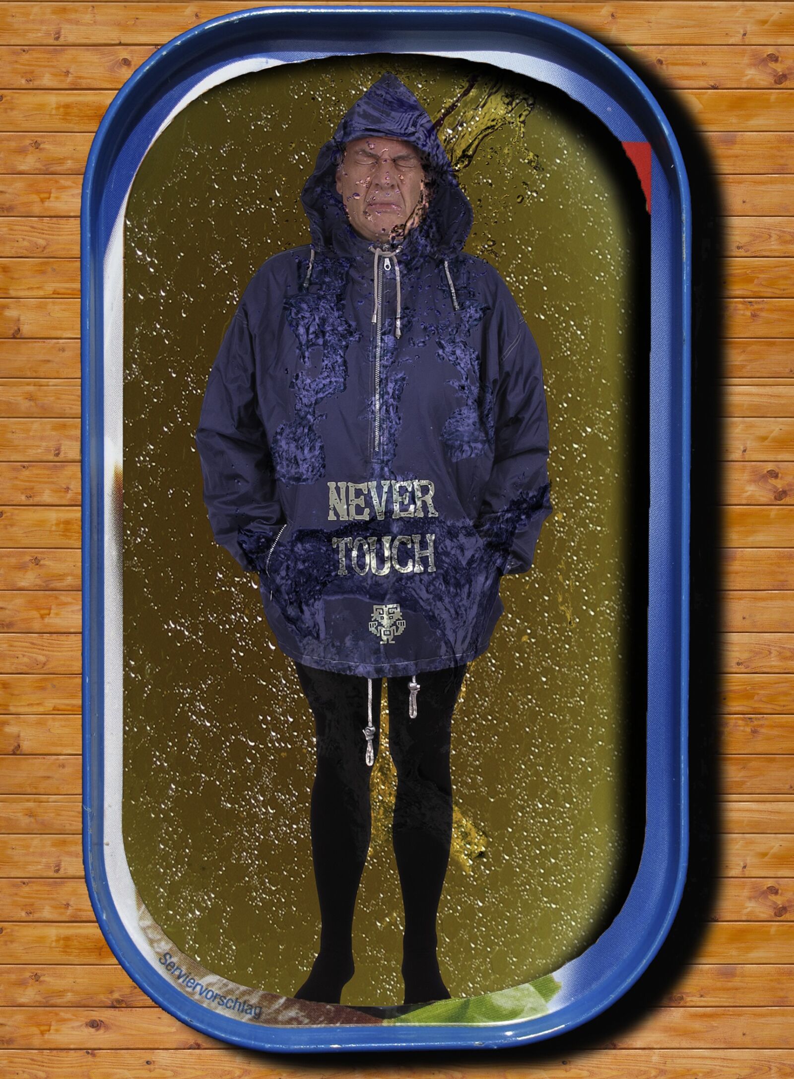 Canon PowerShot G12 sample photo. Man, rain jacket, tin photography