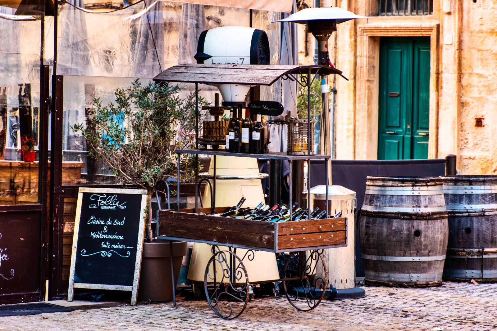 Nikon D5600 sample photo. Street display, wine, service photography