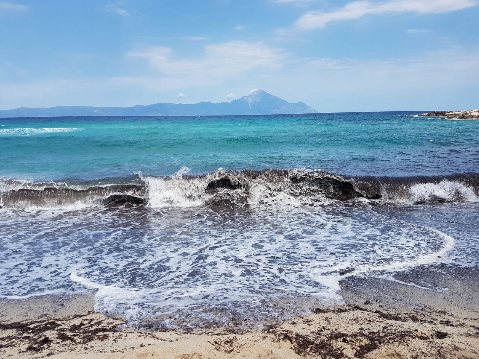 Samsung Galaxy S7 sample photo. Mount, athos, sea, wave photography