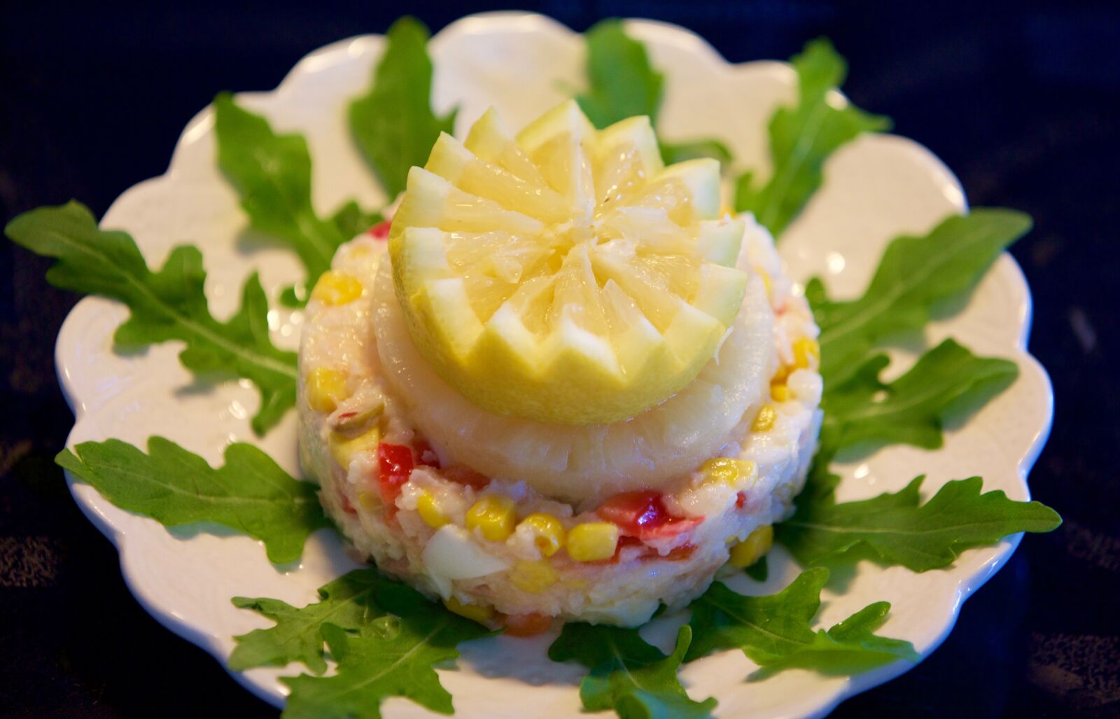 Canon EOS 5D Mark III sample photo. Salad, ris, lemon photography