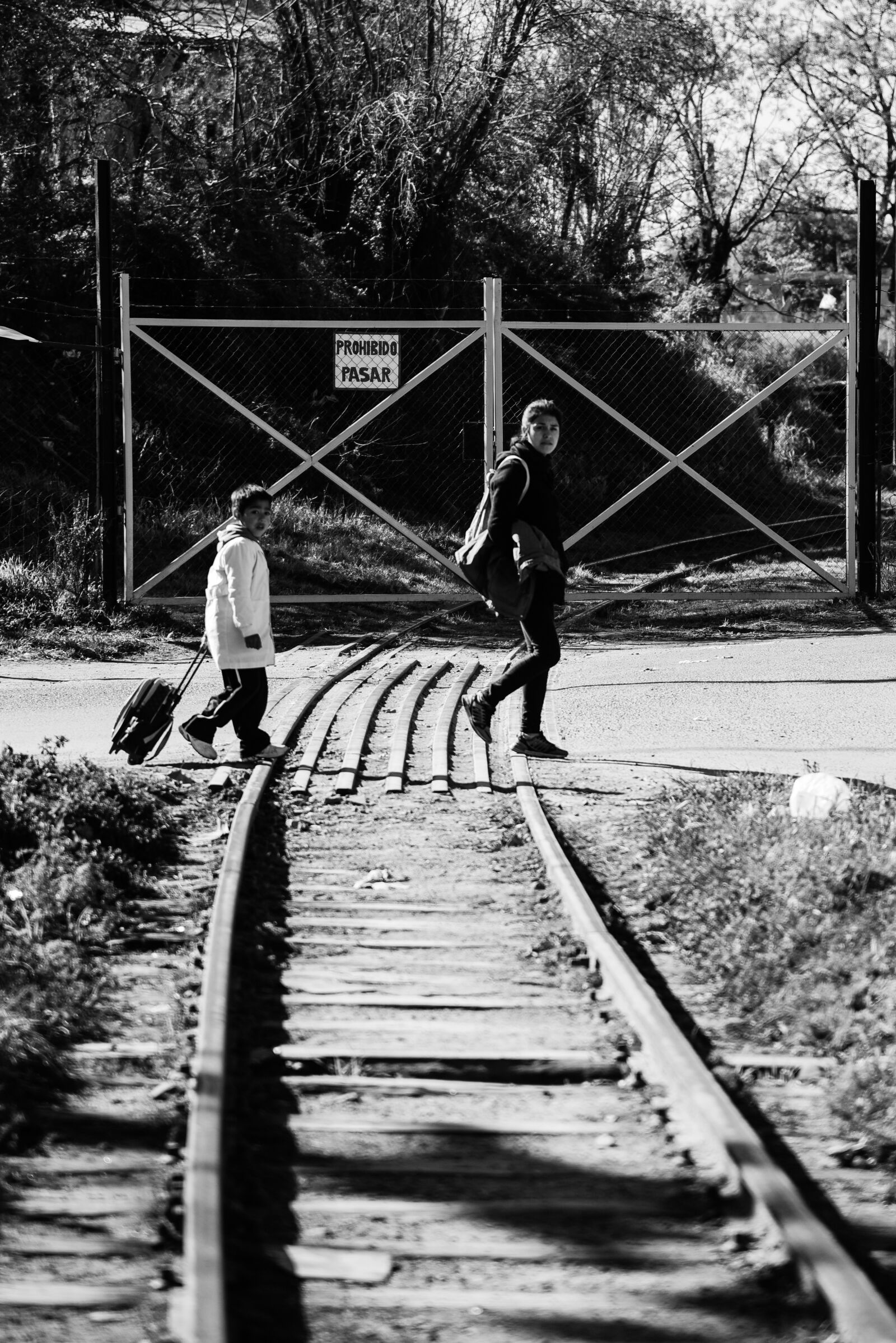 Nikon D750 sample photo. Black white, pathways, train photography