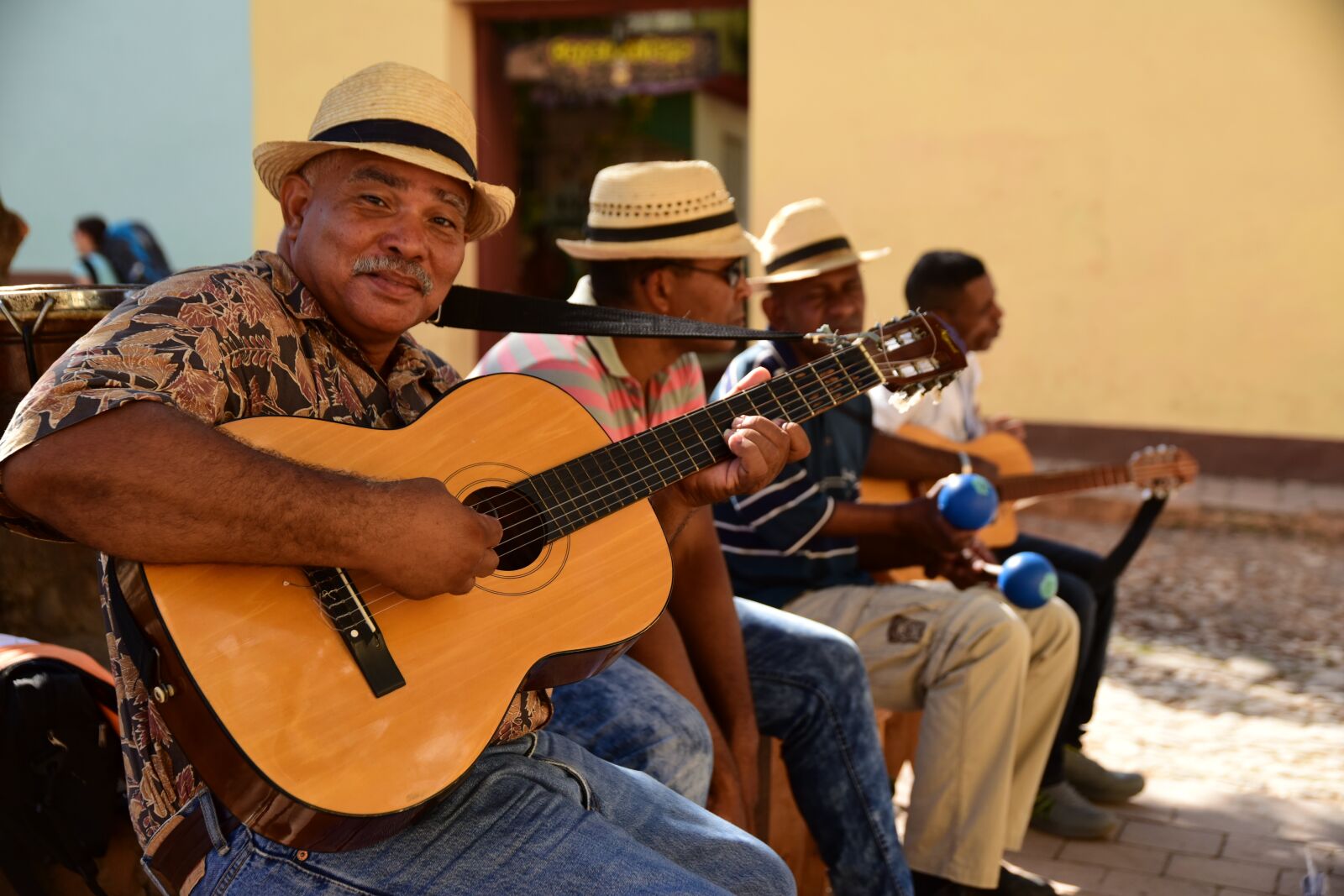 Nikon D810 sample photo. Cuban, street, band photography
