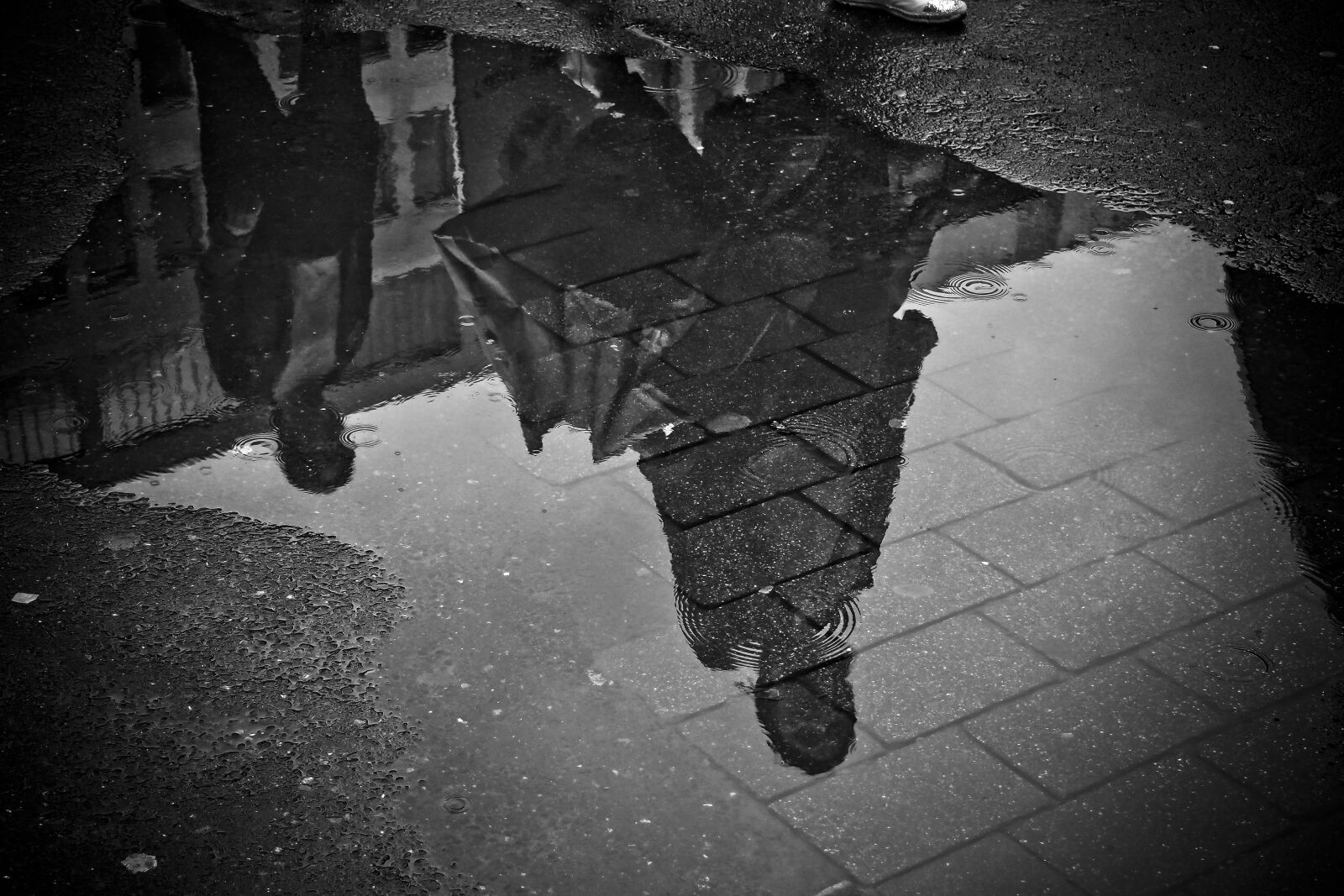 Olympus OM-D E-M10 sample photo. Rain, puddle, water photography