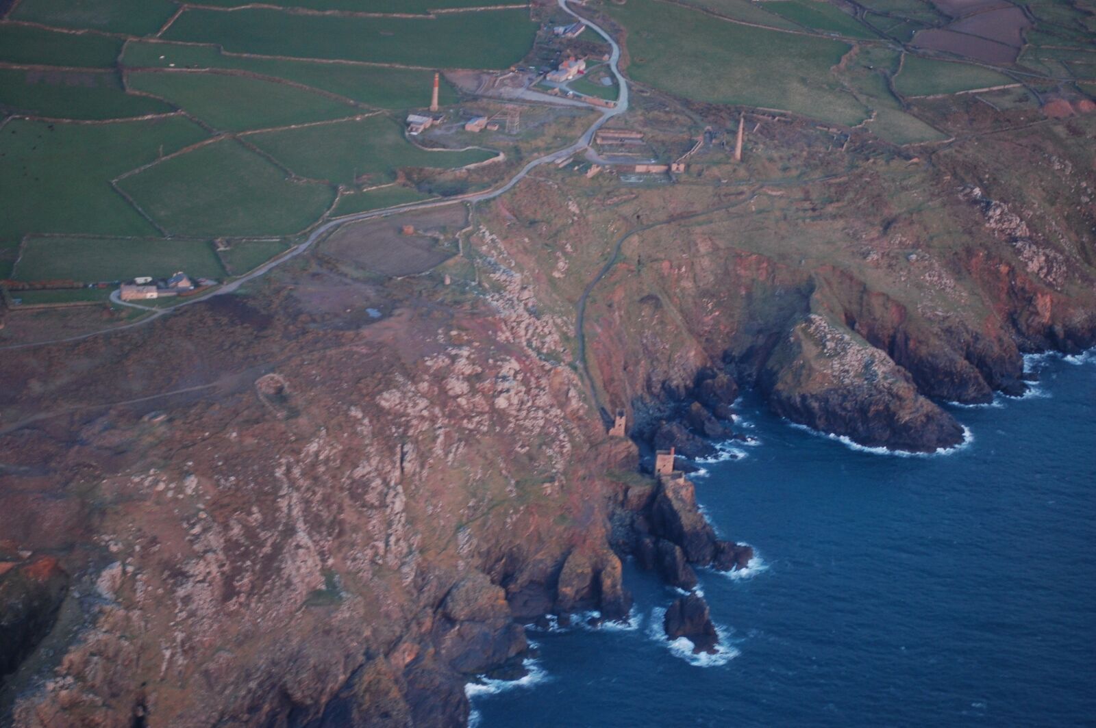 Nikon D40 sample photo. Aerial view, mines, cornwall photography