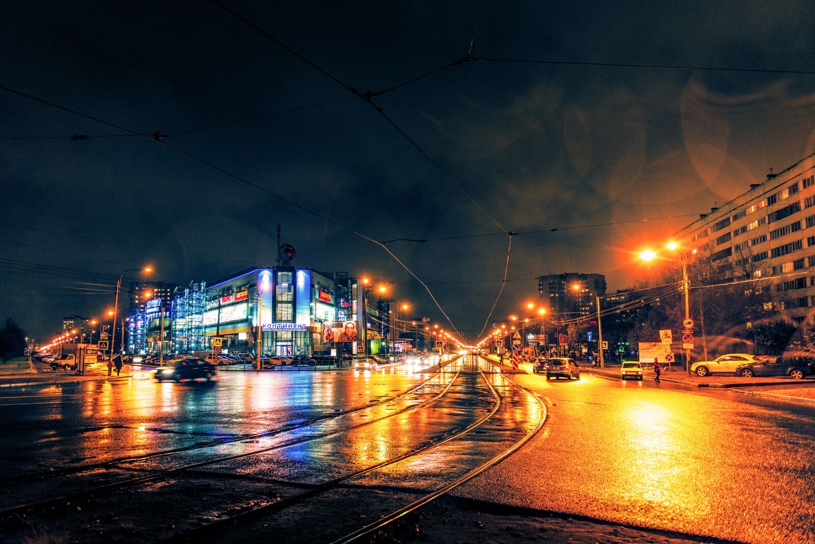 Nikon D600 sample photo. Night, rain, city photography