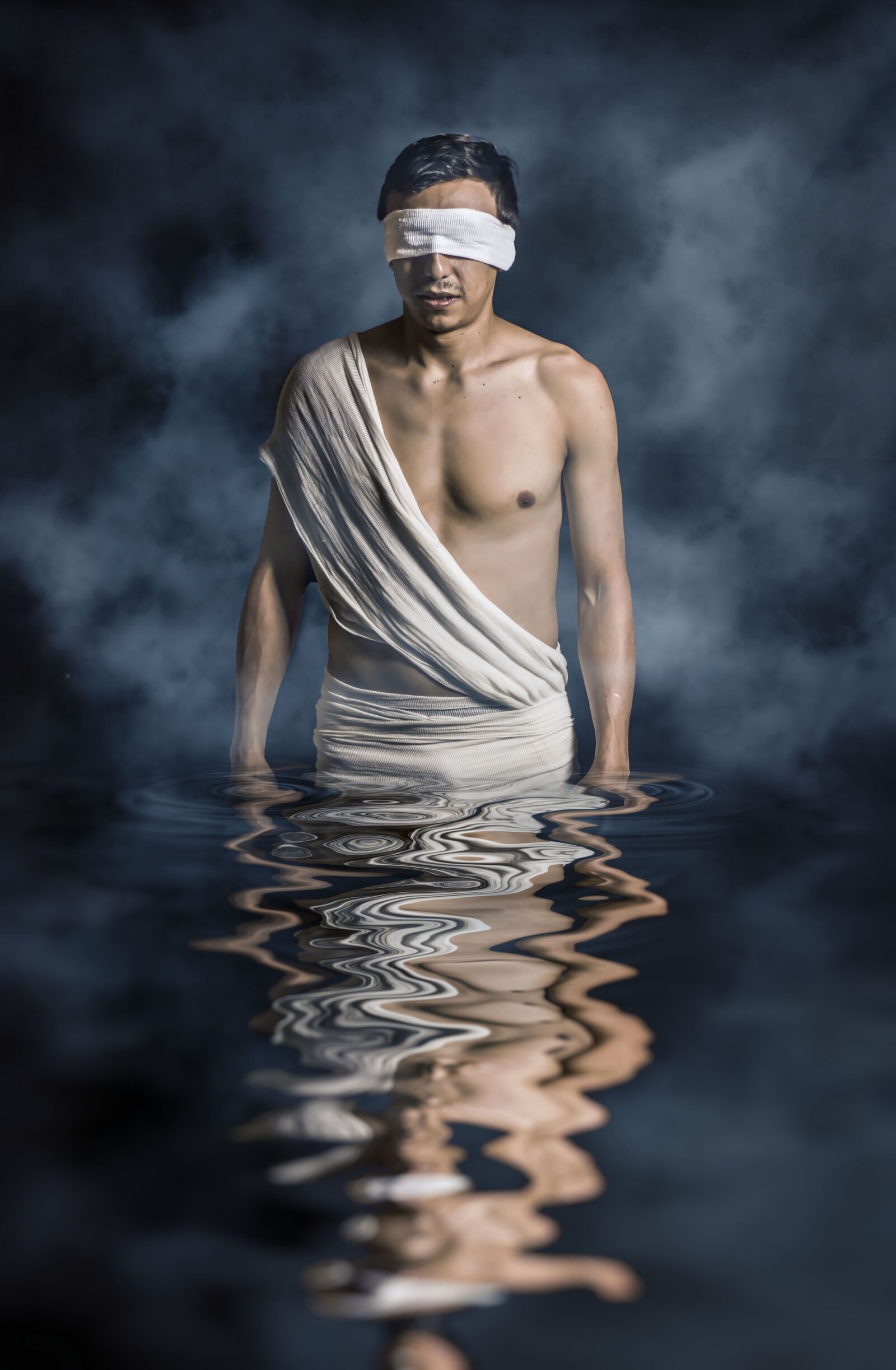 Nikon D610 sample photo. Adult, blind folded, body photography