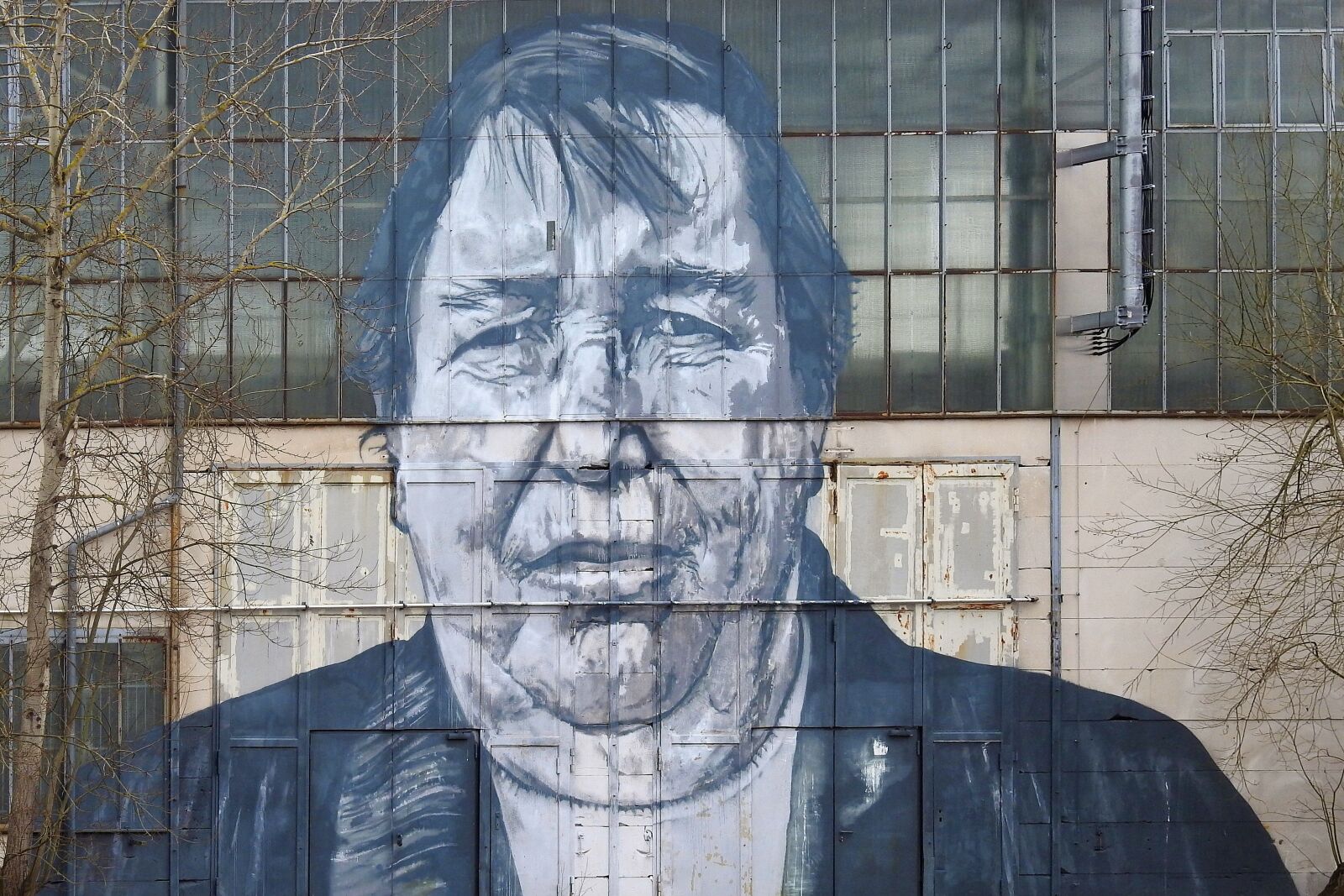 Nikon Coolpix P900 sample photo. Buddy, workers, mural photography