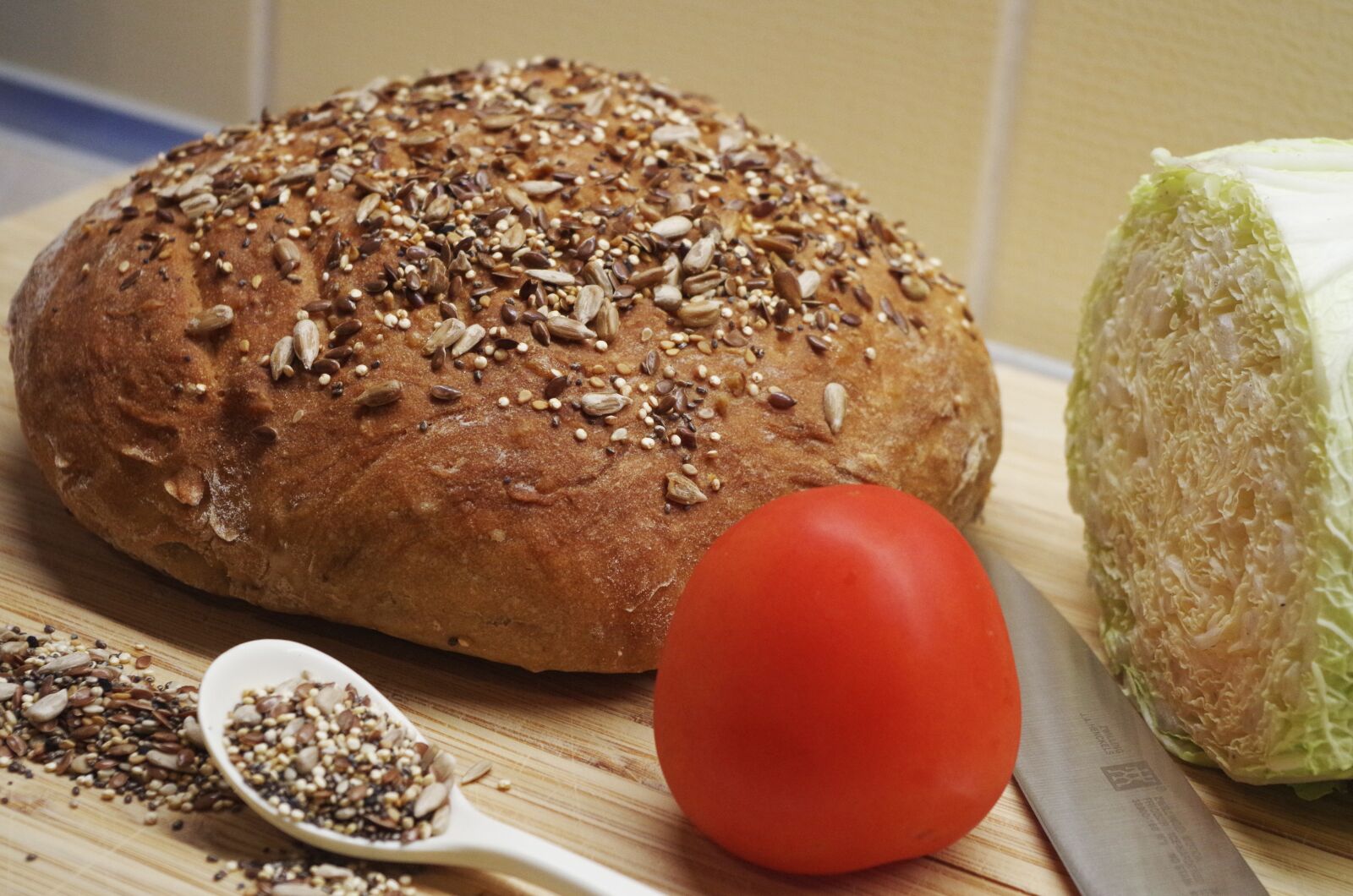 Pentax K-500 sample photo. Bread, home, seeds photography