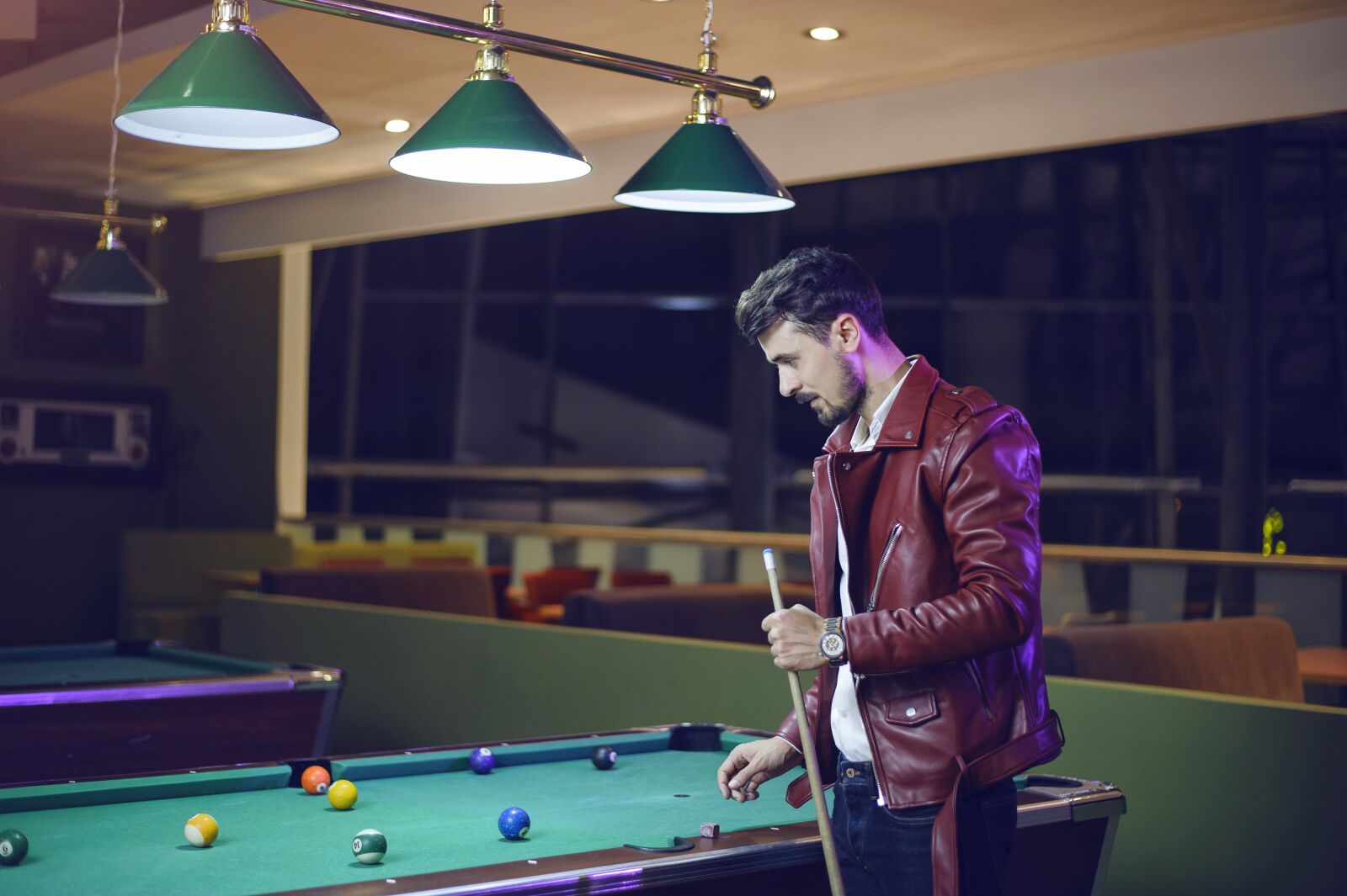 Nikon D700 sample photo. Guy playing billiard, pool photography