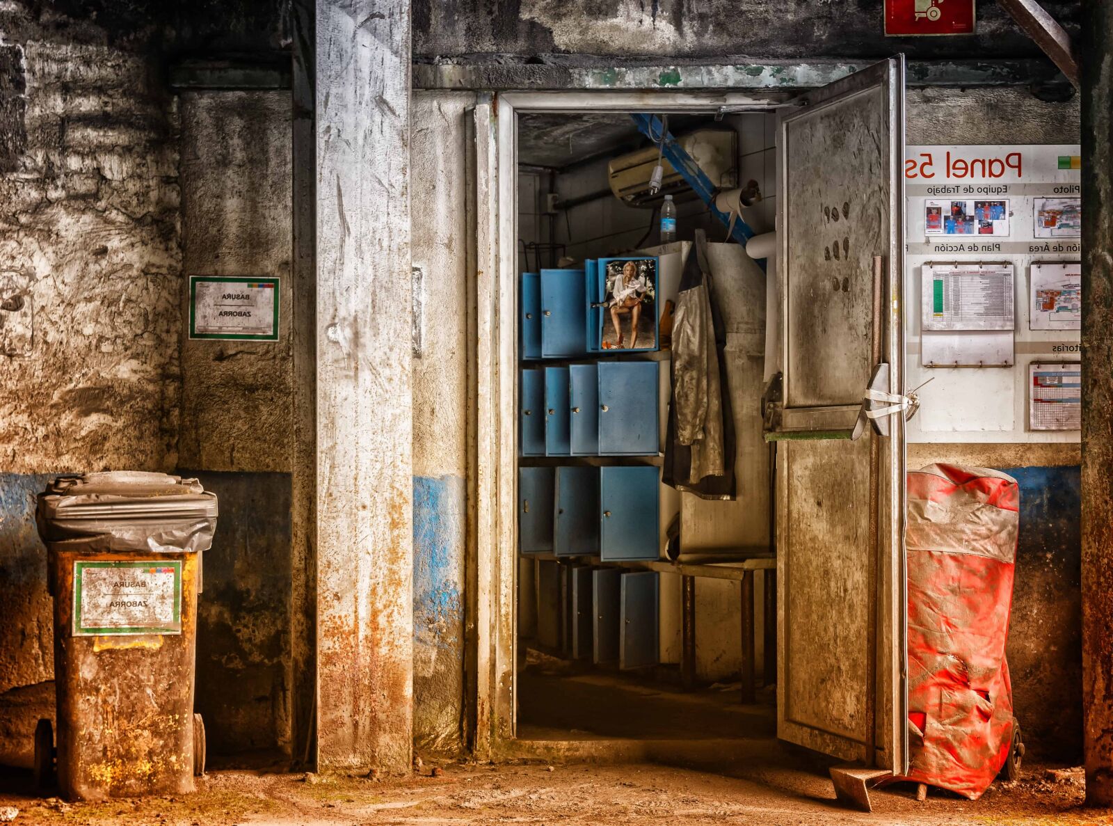 Nikon D3300 sample photo. Street, door, garbage bin photography