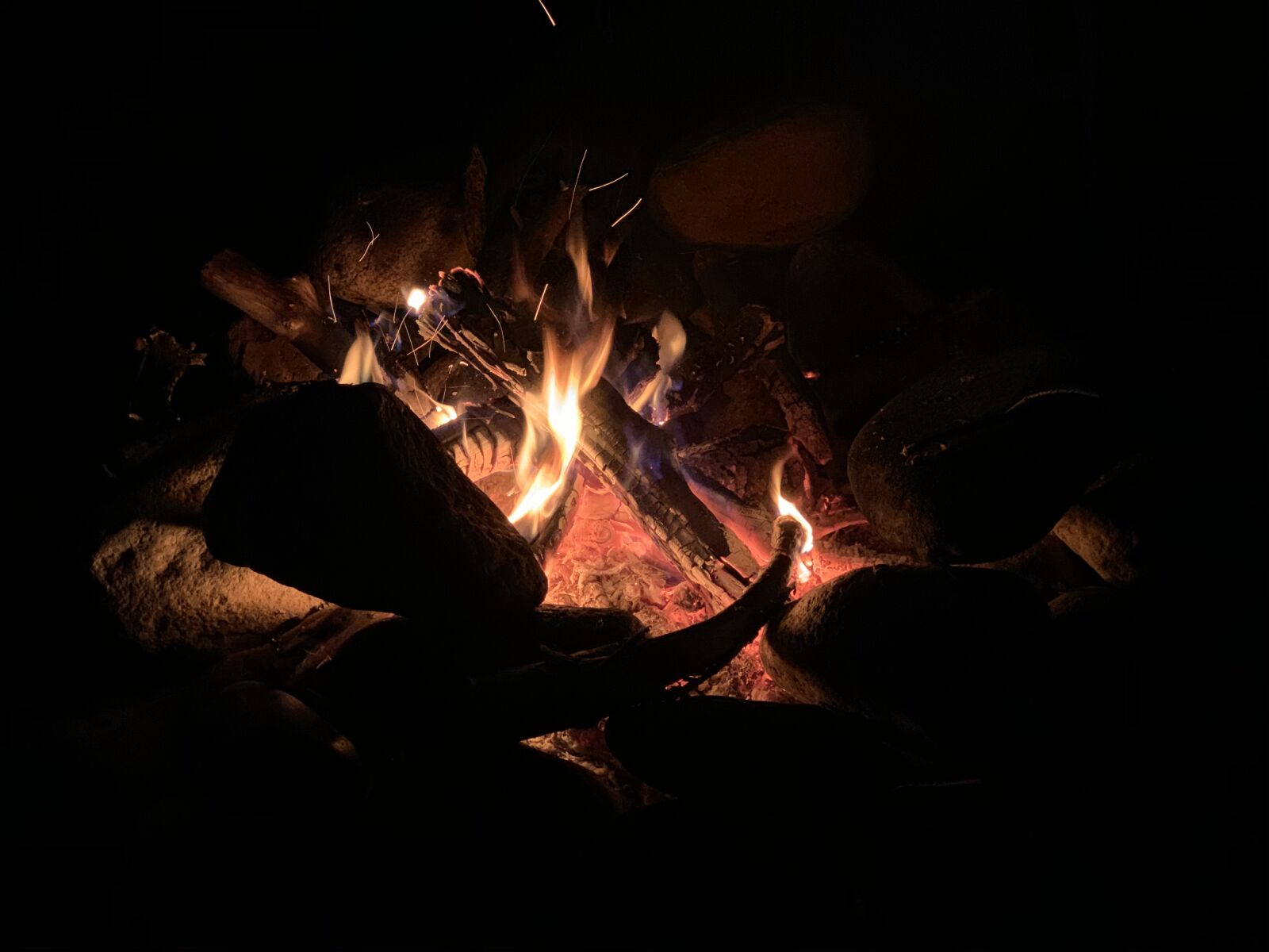 Apple iPhone XS + iPhone XS back dual camera 6mm f/2.4 sample photo. Bonfire, wilderness life, atmospheric photography