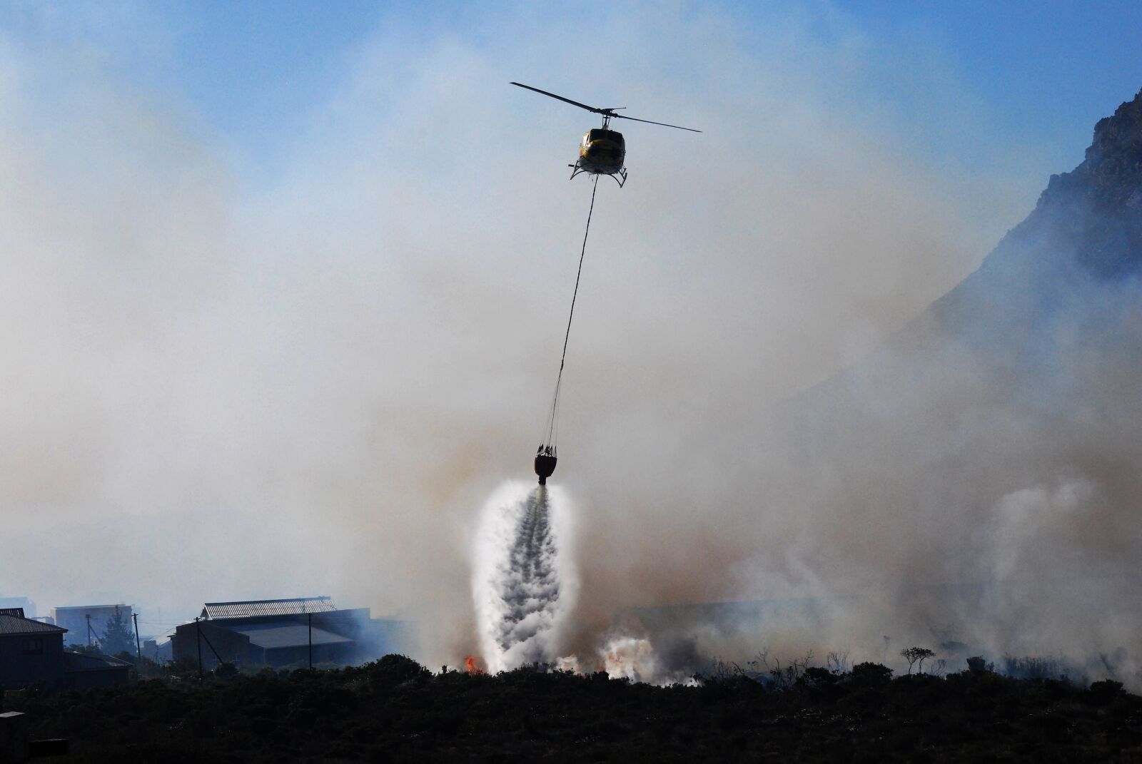 Nikon D60 sample photo. Helicopter, fire, smoke photography