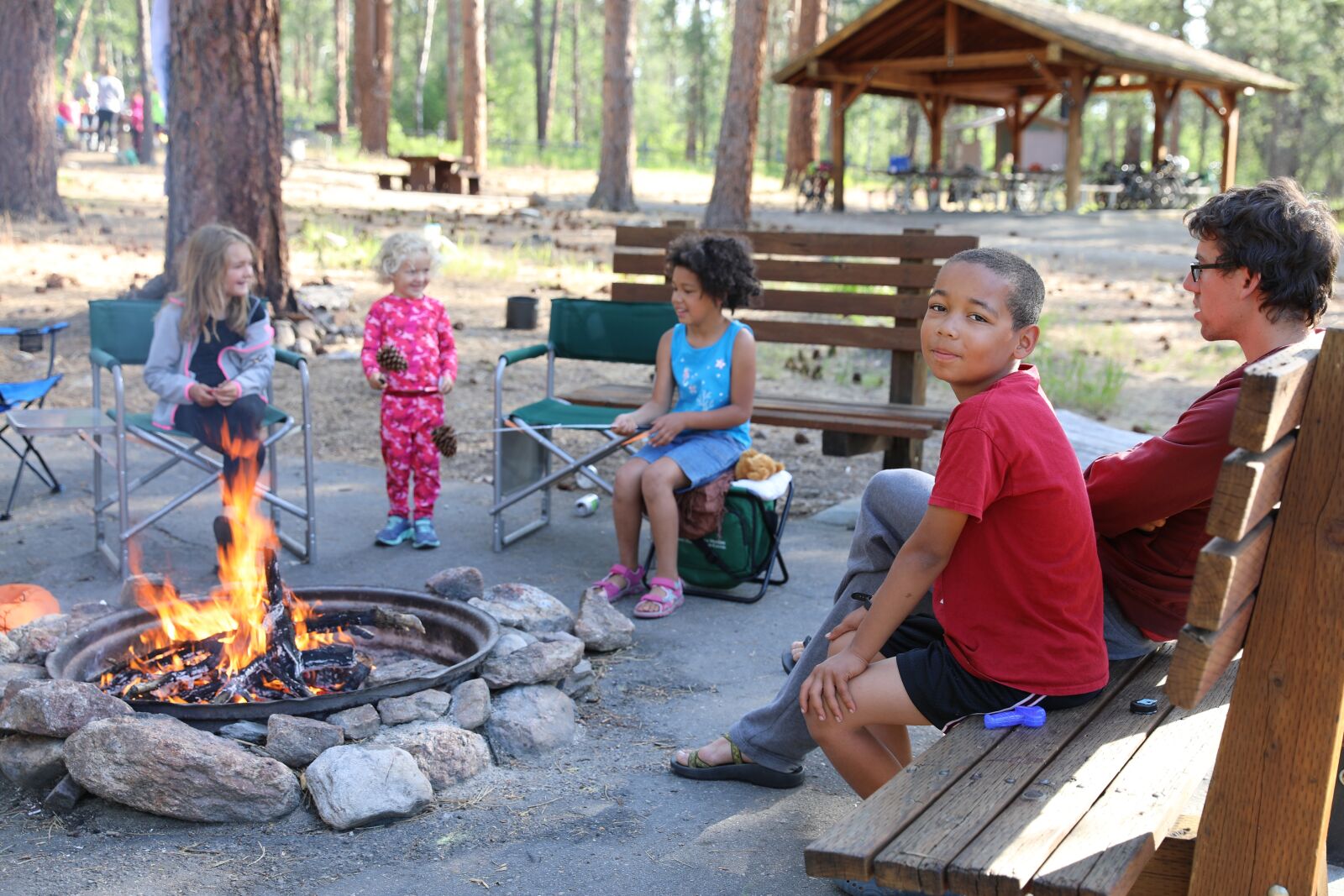 Canon EOS 5D Mark IV sample photo. Campfire, kids, nature photography