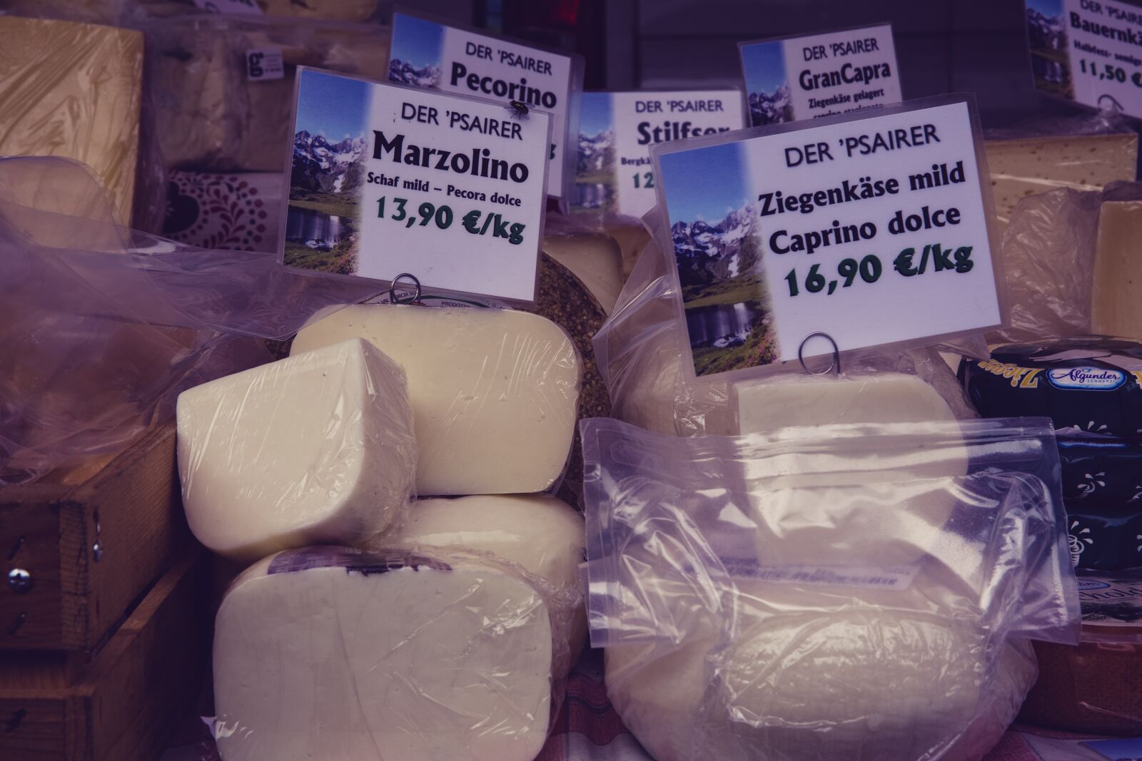 Canon EF 24-70mm F2.8L II USM sample photo. Cheese, market, market stall photography
