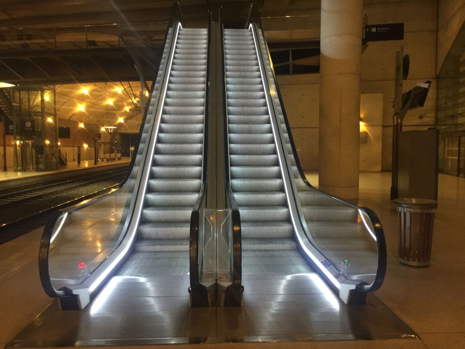 iPhone 6 Plus back camera 4.15mm f/2.2 sample photo. Monaco, train station, escalator photography