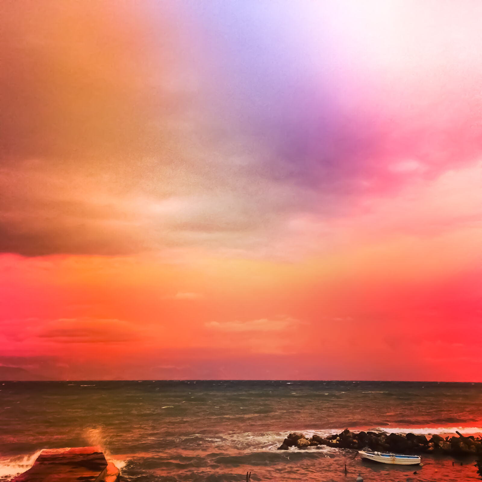 Apple iPhone 5 sample photo. Beach, boat, dusk, evening photography