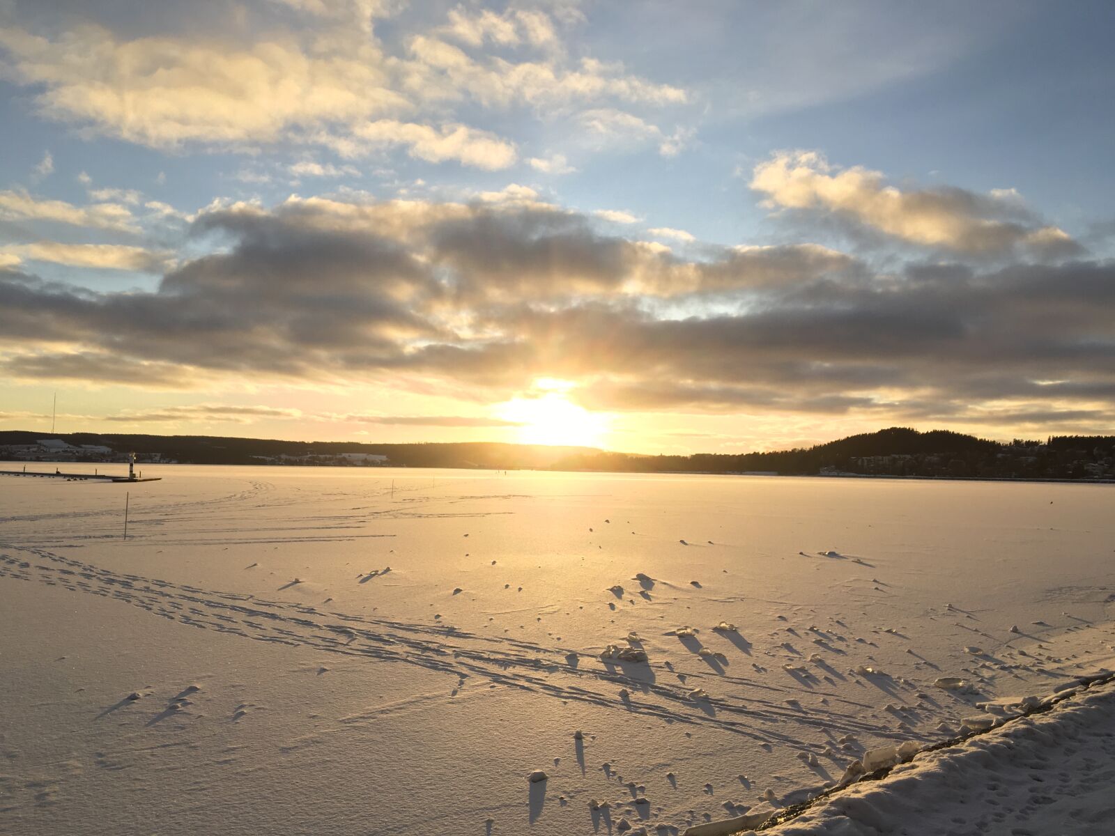 iPad Pro back camera 4.15mm f/2.2 sample photo. östersund, large lake, snow photography