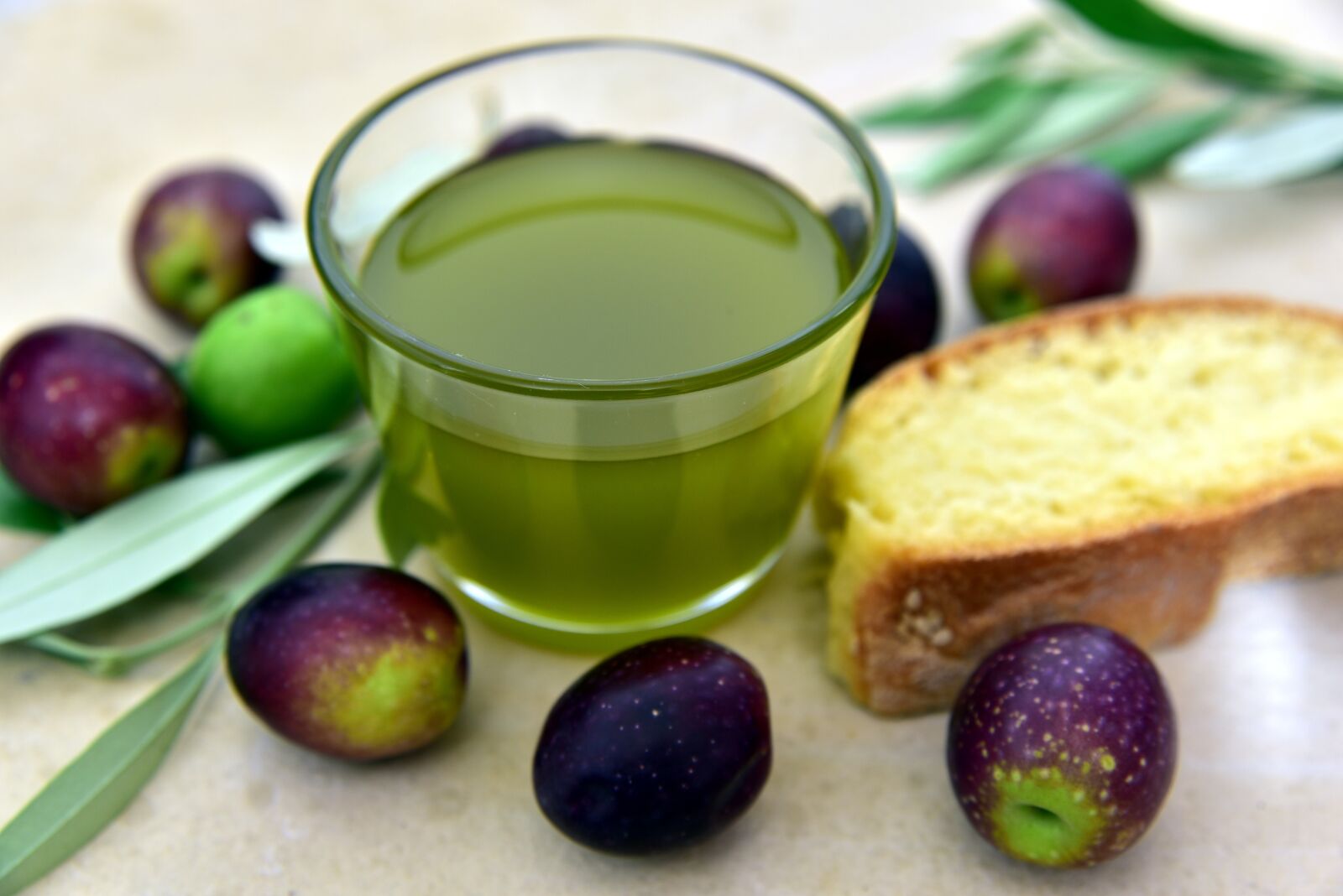 Nikon D750 sample photo. Olive oil, olives, bread photography