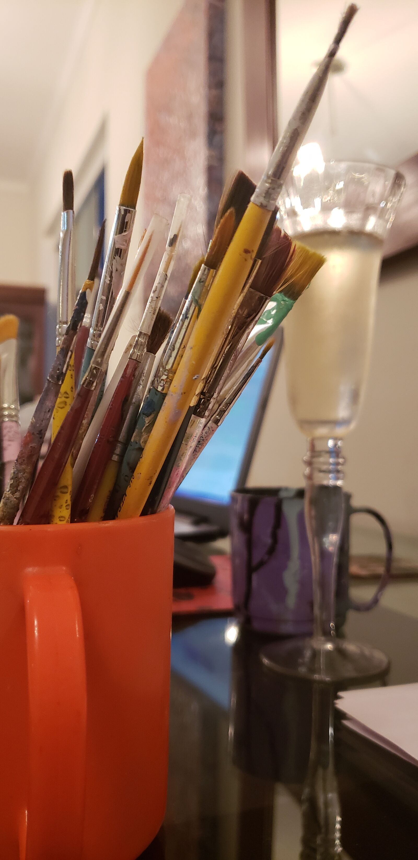 Samsung Galaxy S9+ sample photo. Work, brushes, artist photography