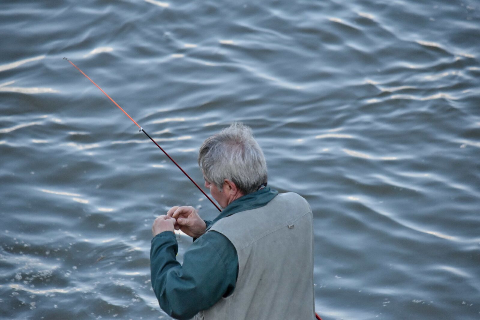 Nikon D5500 sample photo. Fisherman, fishing gear, water photography