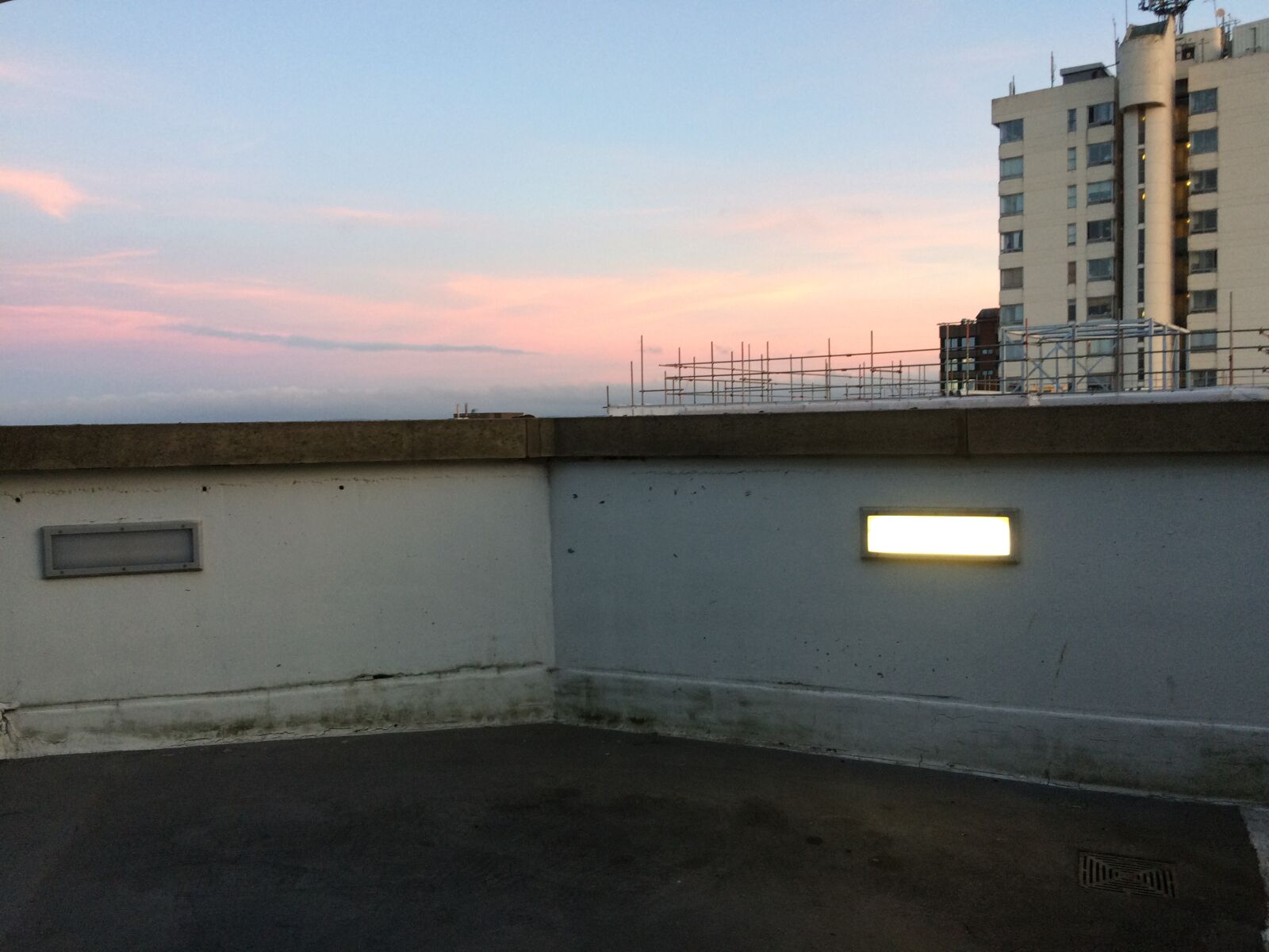 iPhone 5s back camera 4.15mm f/2.2 sample photo. Blue, buildings, cityscape, pink photography