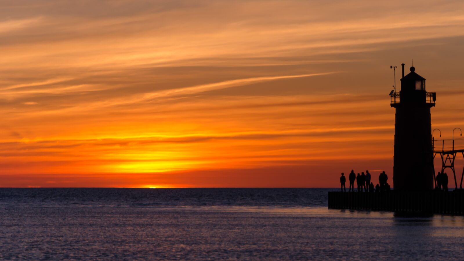 Nikon D7000 sample photo. Sunset, lighthouse, michigan photography