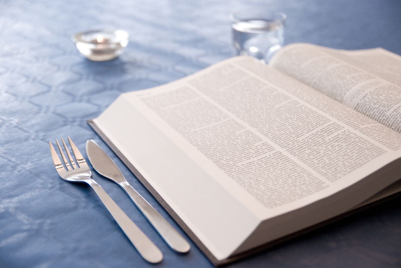 Nikon D80 sample photo. Book, cutlery, dining photography
