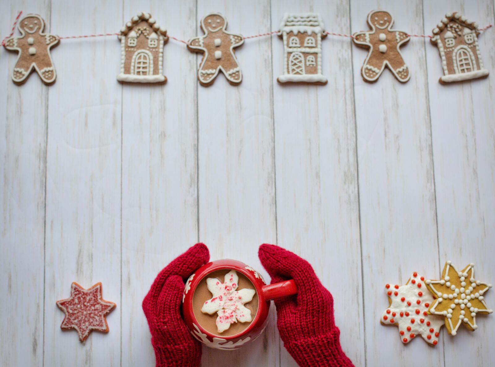Canon EF 50mm F1.4 USM sample photo. Mittens, hot chocolate, red photography
