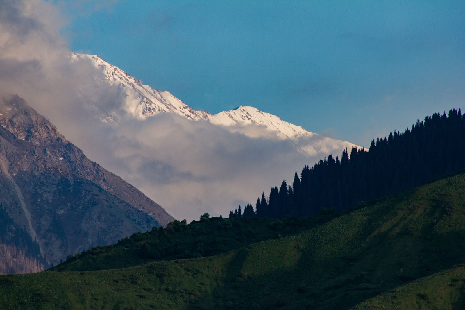 Canon EF75-300mm f/4-5.6 sample photo. Mountains, forest, sky photography