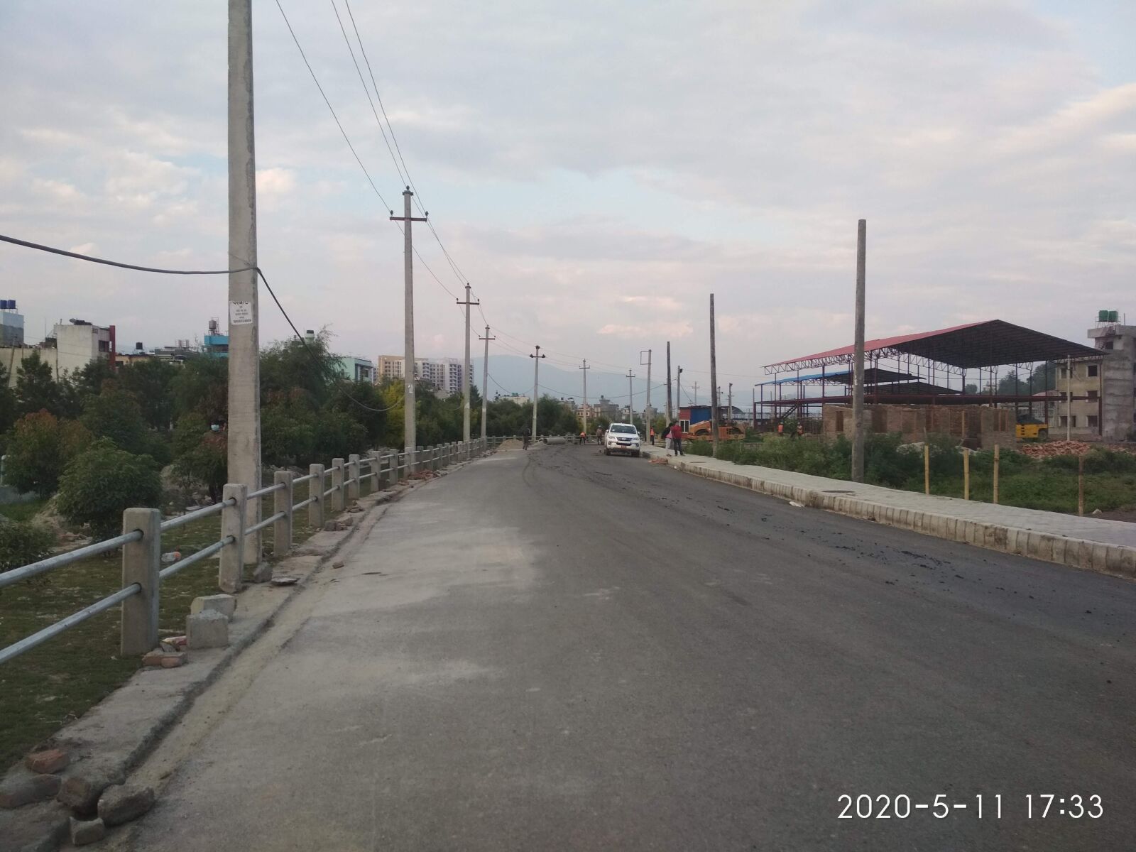 Xiaomi Redmi 4X sample photo. Pitch-road, poles, electric wire photography